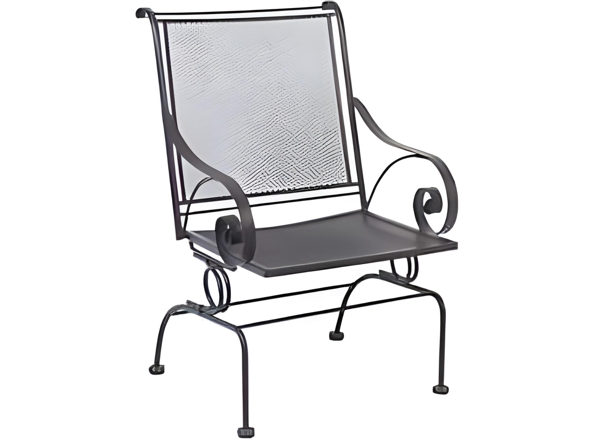 Meadowcraft Monticello Wrought Iron Spring Outdoor Dining Arm Chair