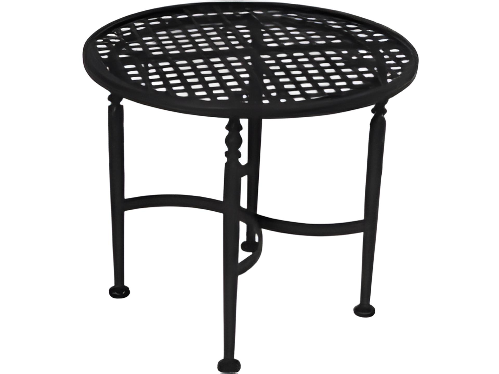 Athens Round Wrought Iron Outdoor End Table