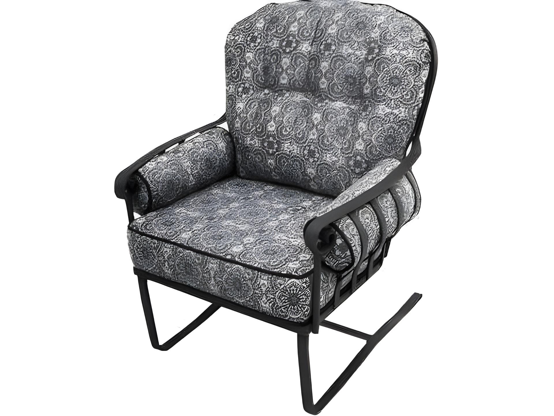 Athens Deep Seating High Back Spring Wrought Iron Lounge Chair