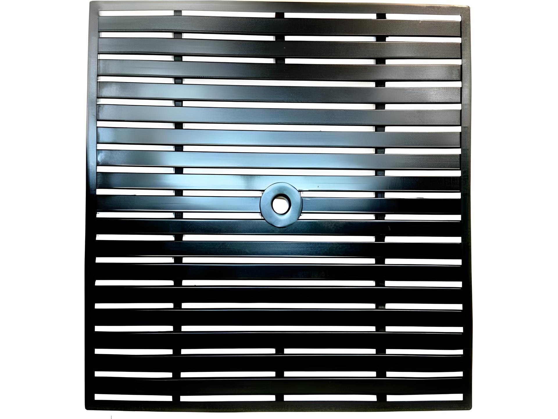 48-Inch Square Slat Top Outdoor Dining Table Top with Umbrella Hole in Charcoal
