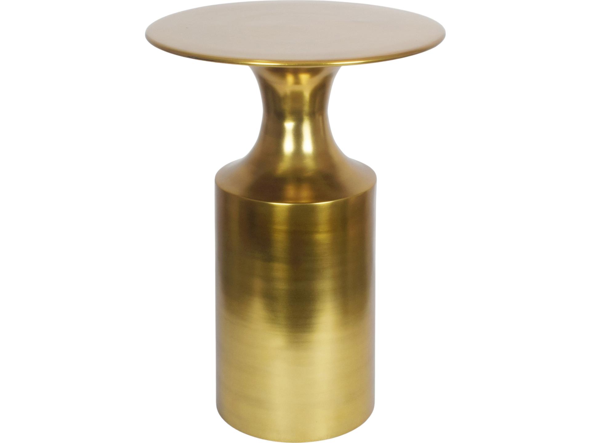 Rassa Round Metal Gold End Table