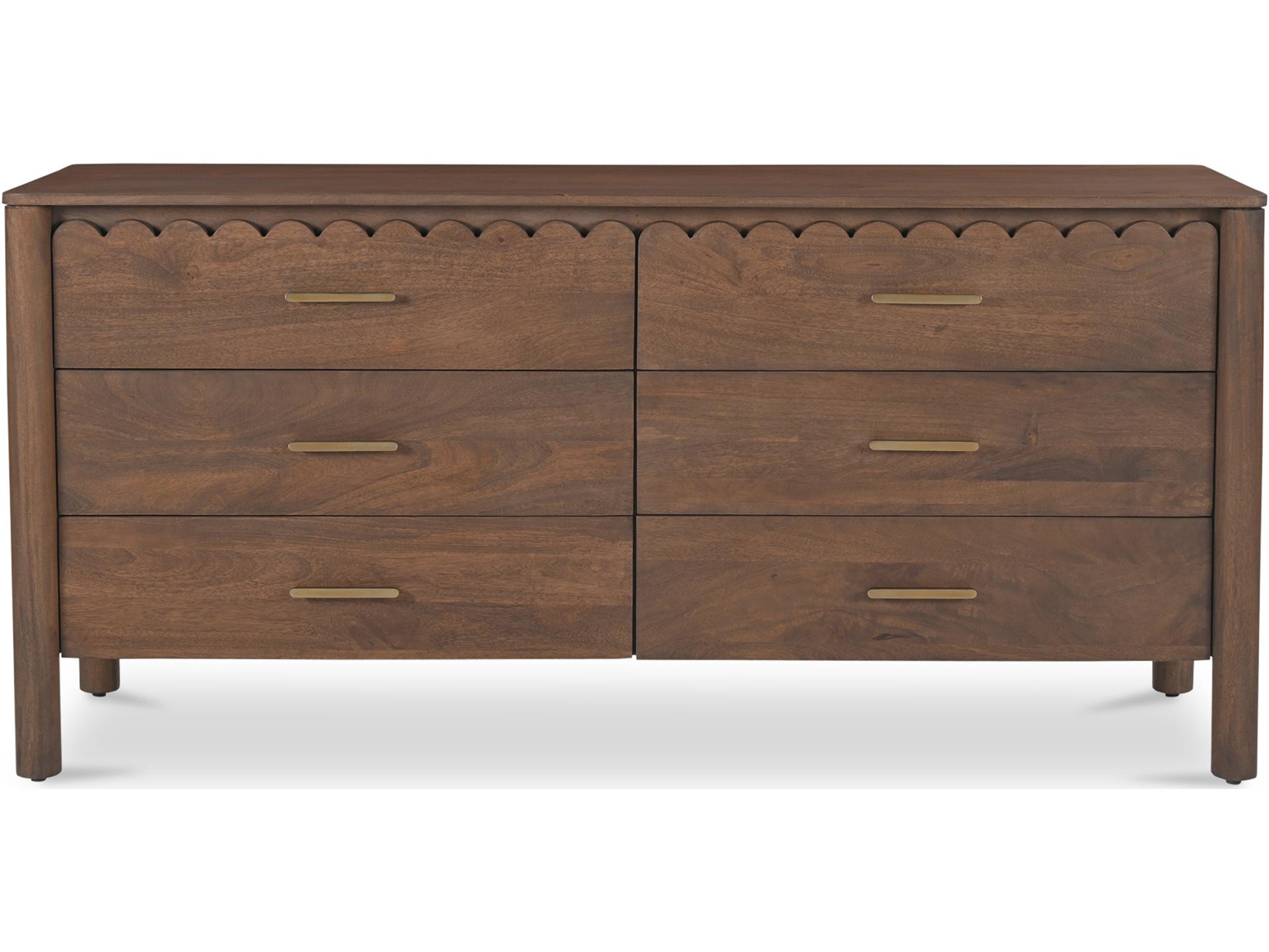 Moe's Home Wiley 6-Drawers Mango Wood Double Dresser