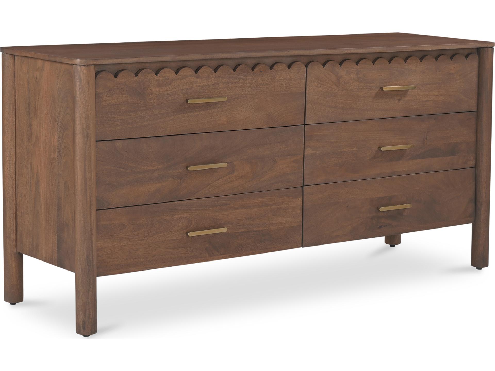 Moe's Home Wiley 6-Drawers Mango Wood Double Dresser