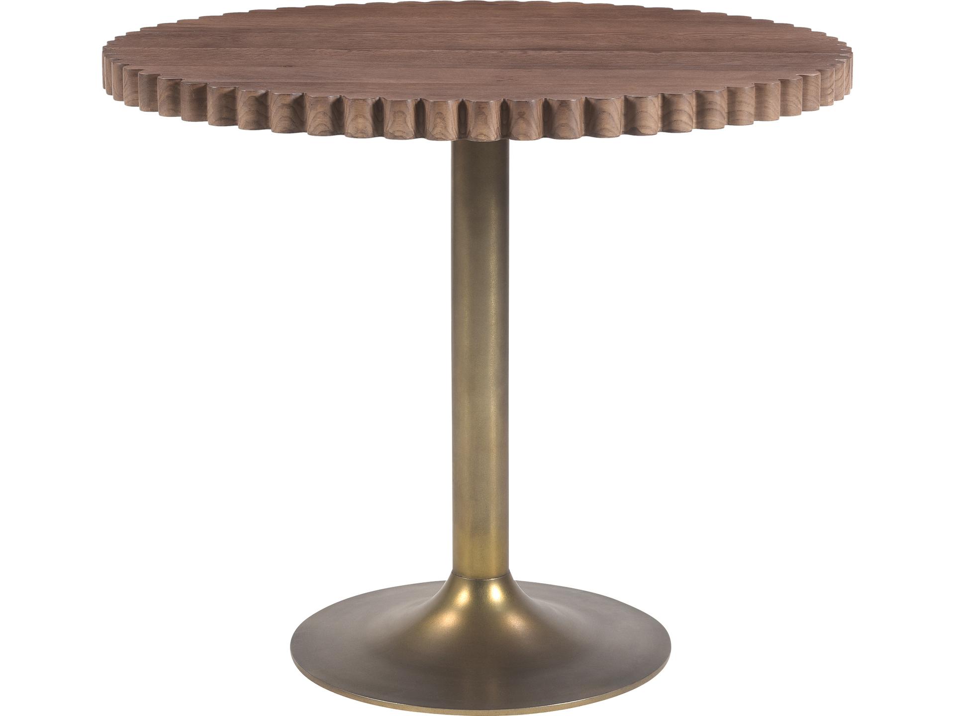 Nomi Cafe Table Solid Oak and Brass