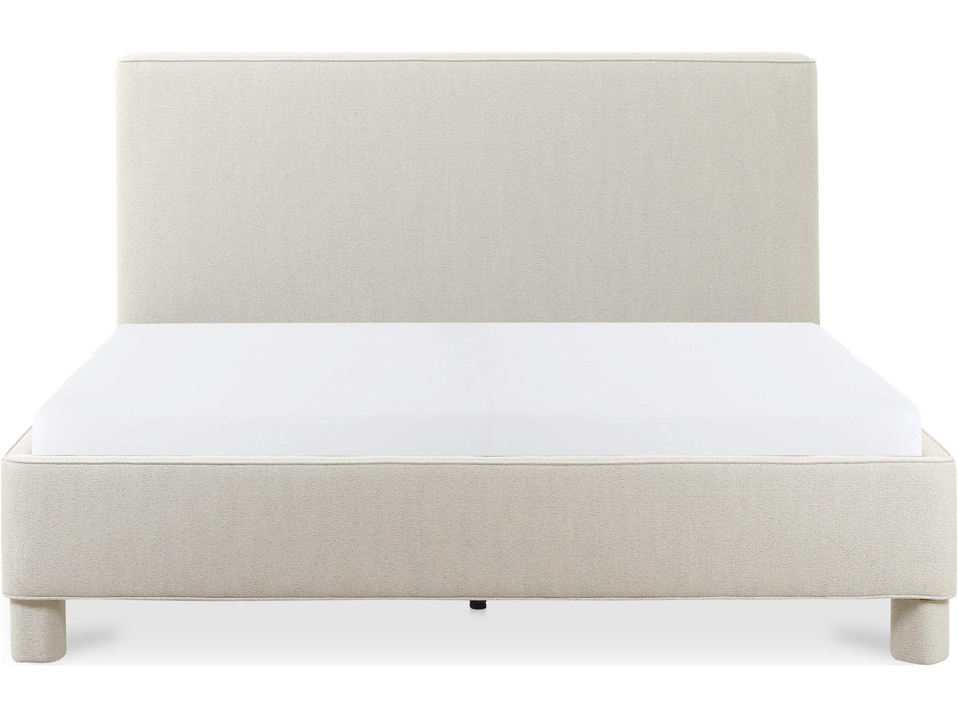 Ichigo Light Grey Ply Wood Upholstered King Panel Bed