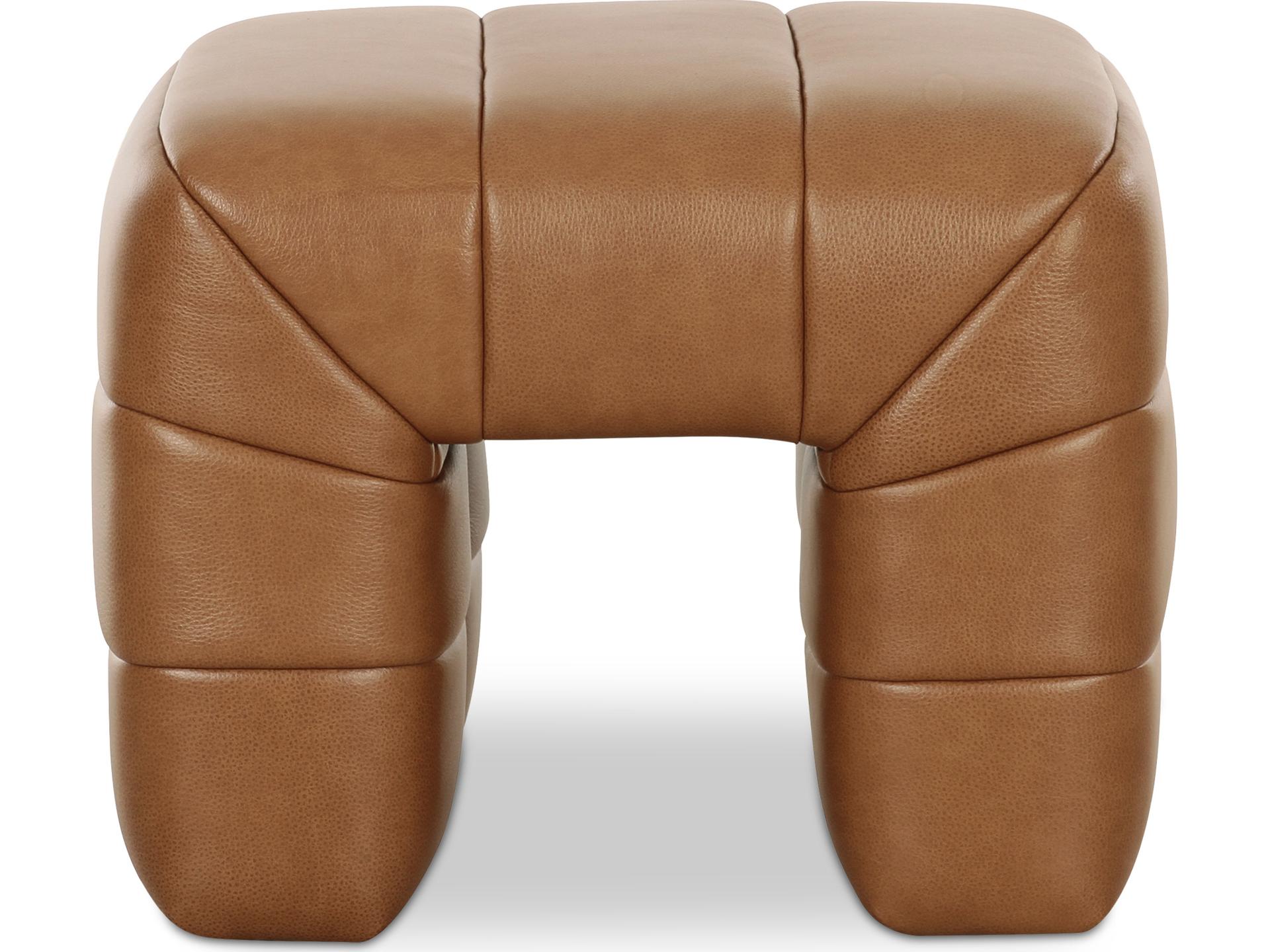 Verity Brown Leather Accent Stool