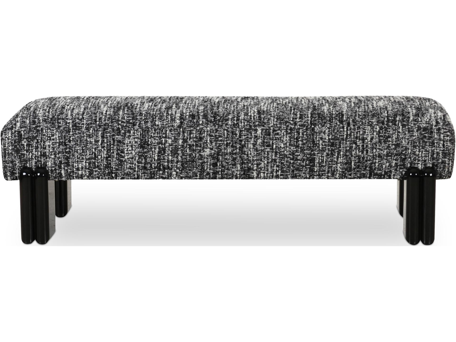 Priya Black Upholstered Accent Bench