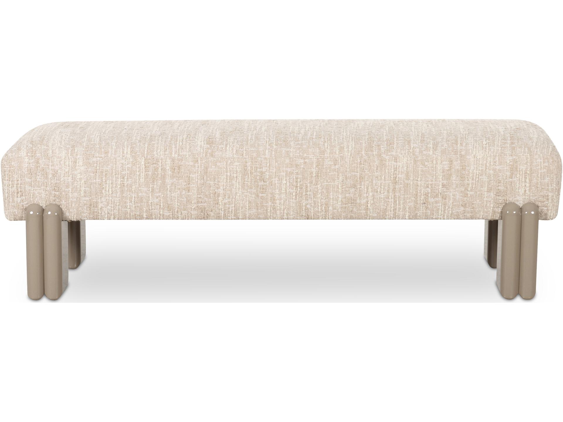 Priya Beige Upholstered Accent Bench