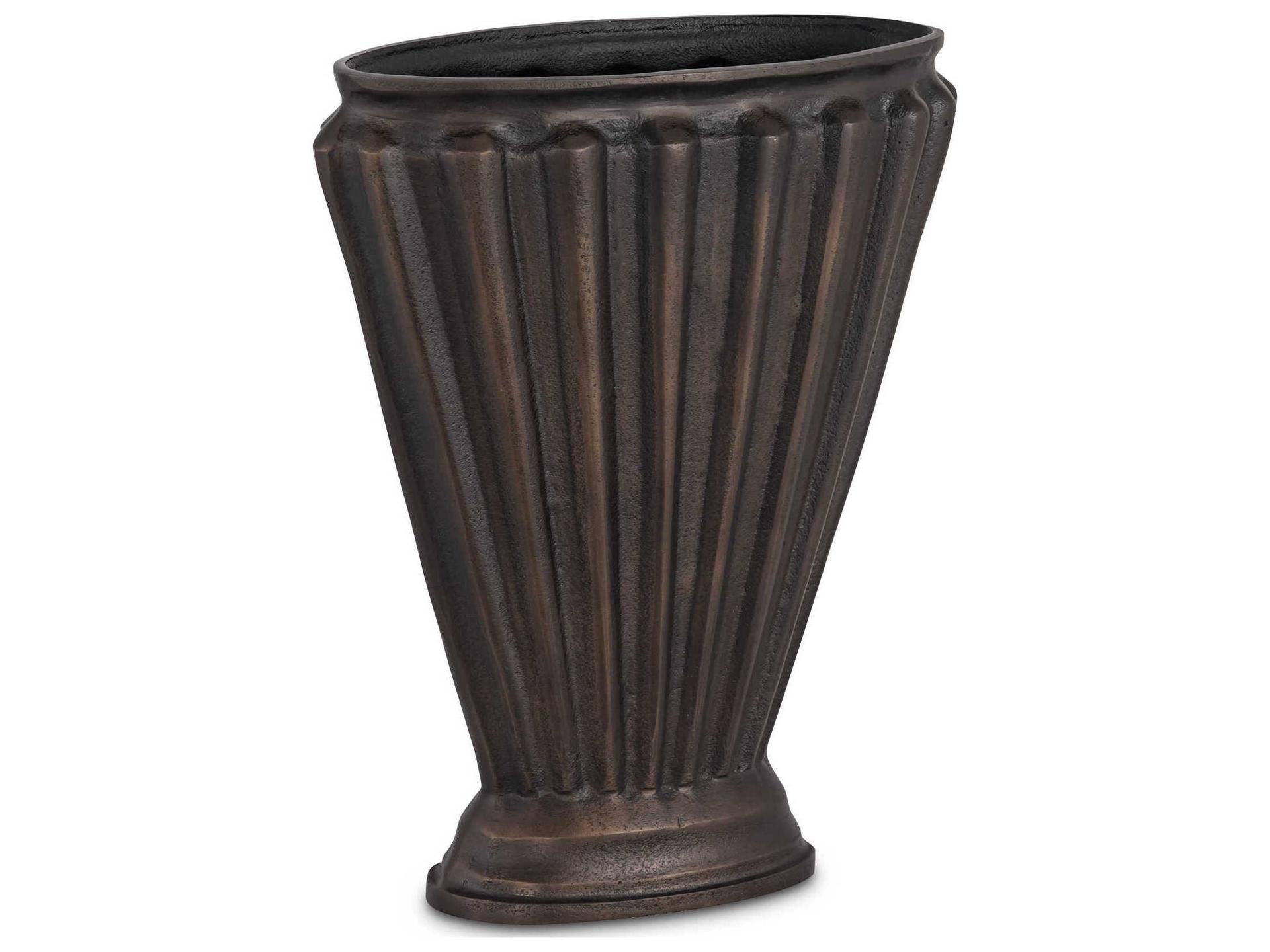 Jade Antique Brass Cast Aluminum Vase