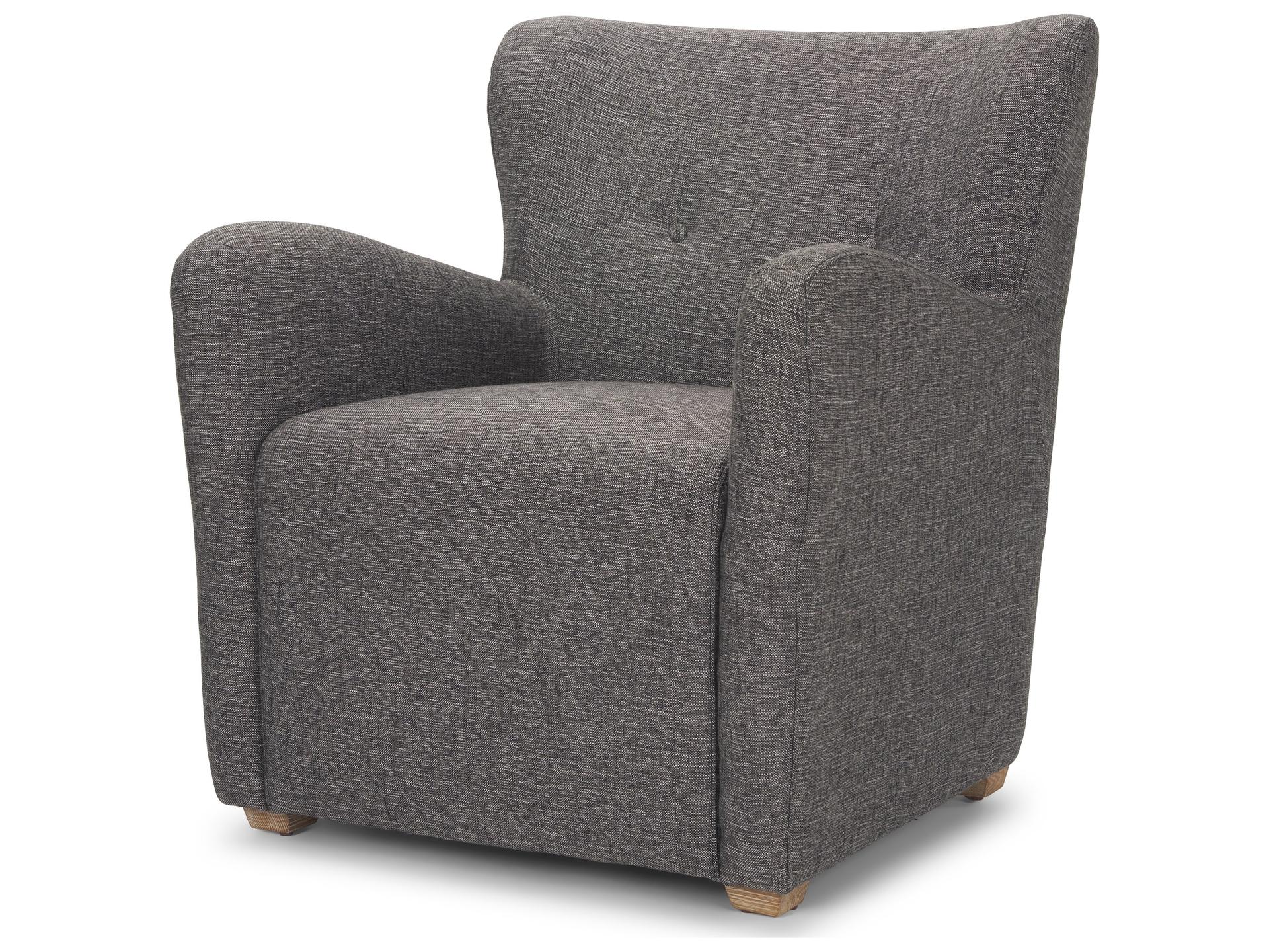 Dunstan Accent Chair Upholstered Gray Twill Fabric and Medium Brown Wood Feet