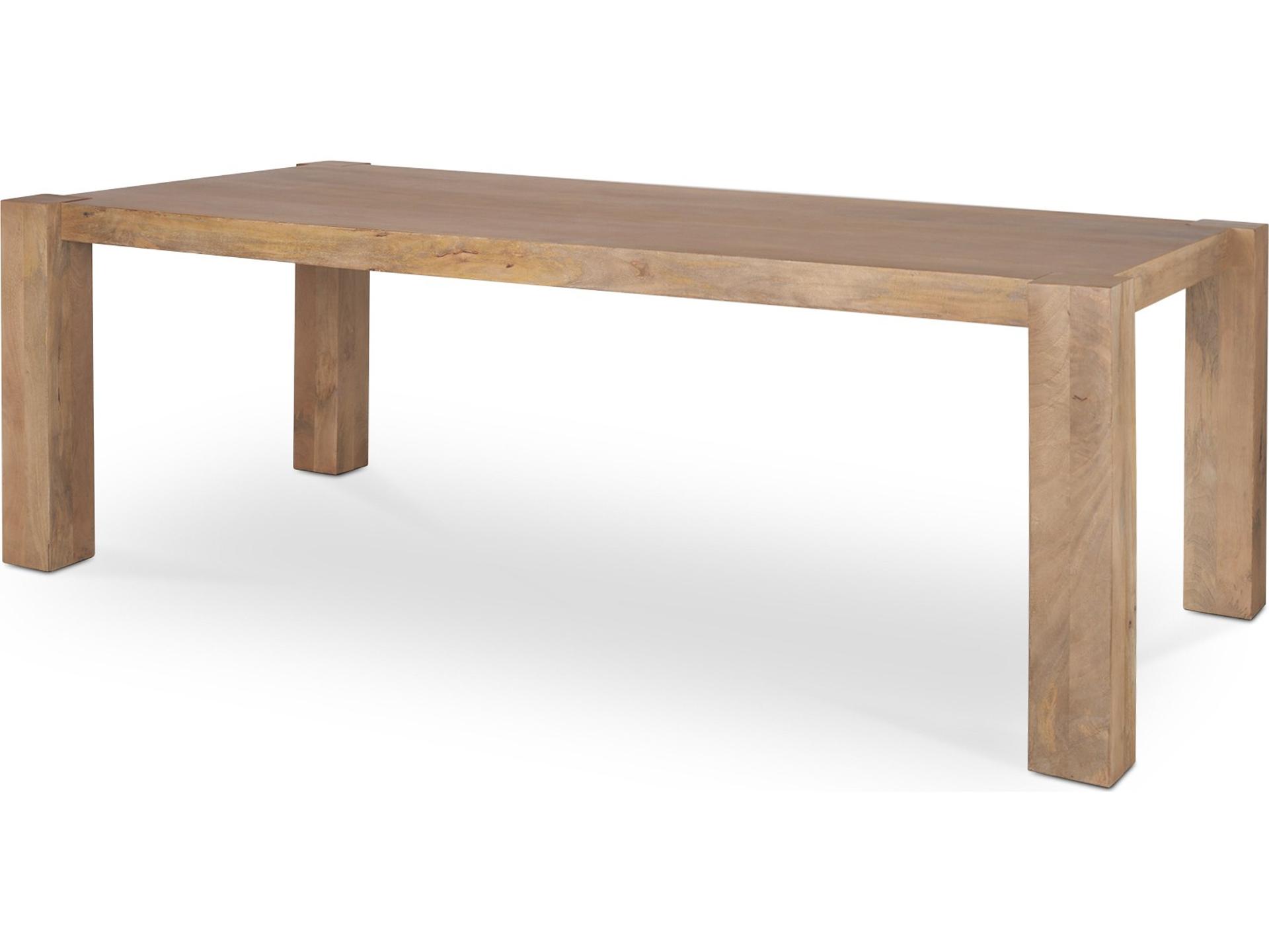 Beth Light Brown Wood Rectangular Dining Table