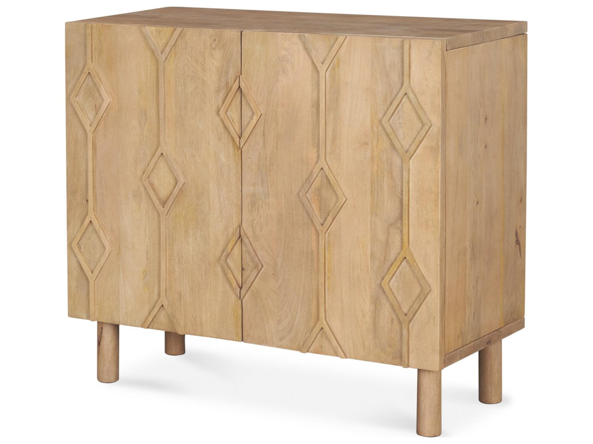 Heera Light Brown Diamond Motif w/ Shelf Accent Cabinet