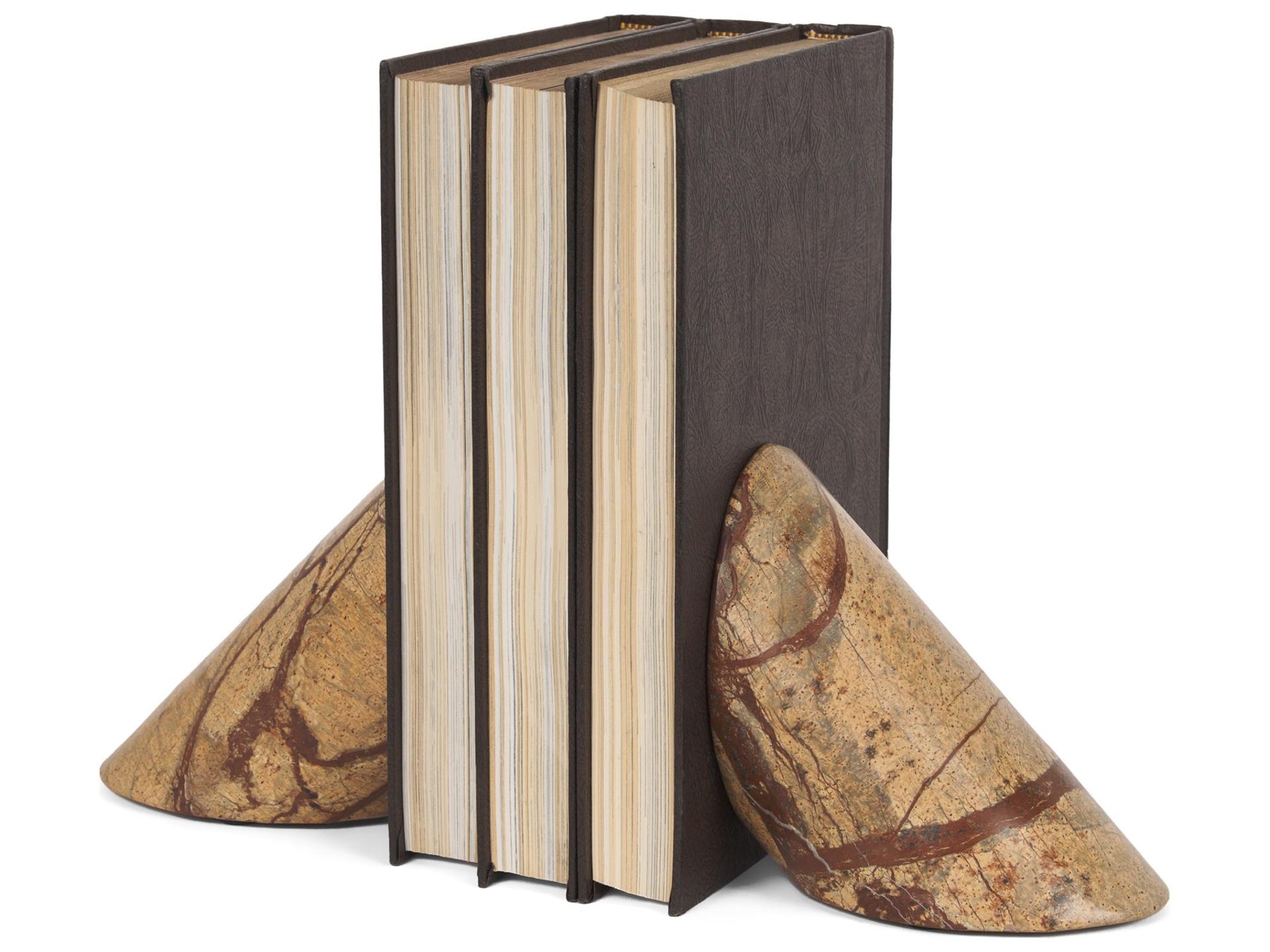 Rahima Brown Forest Marble Angled Bookends