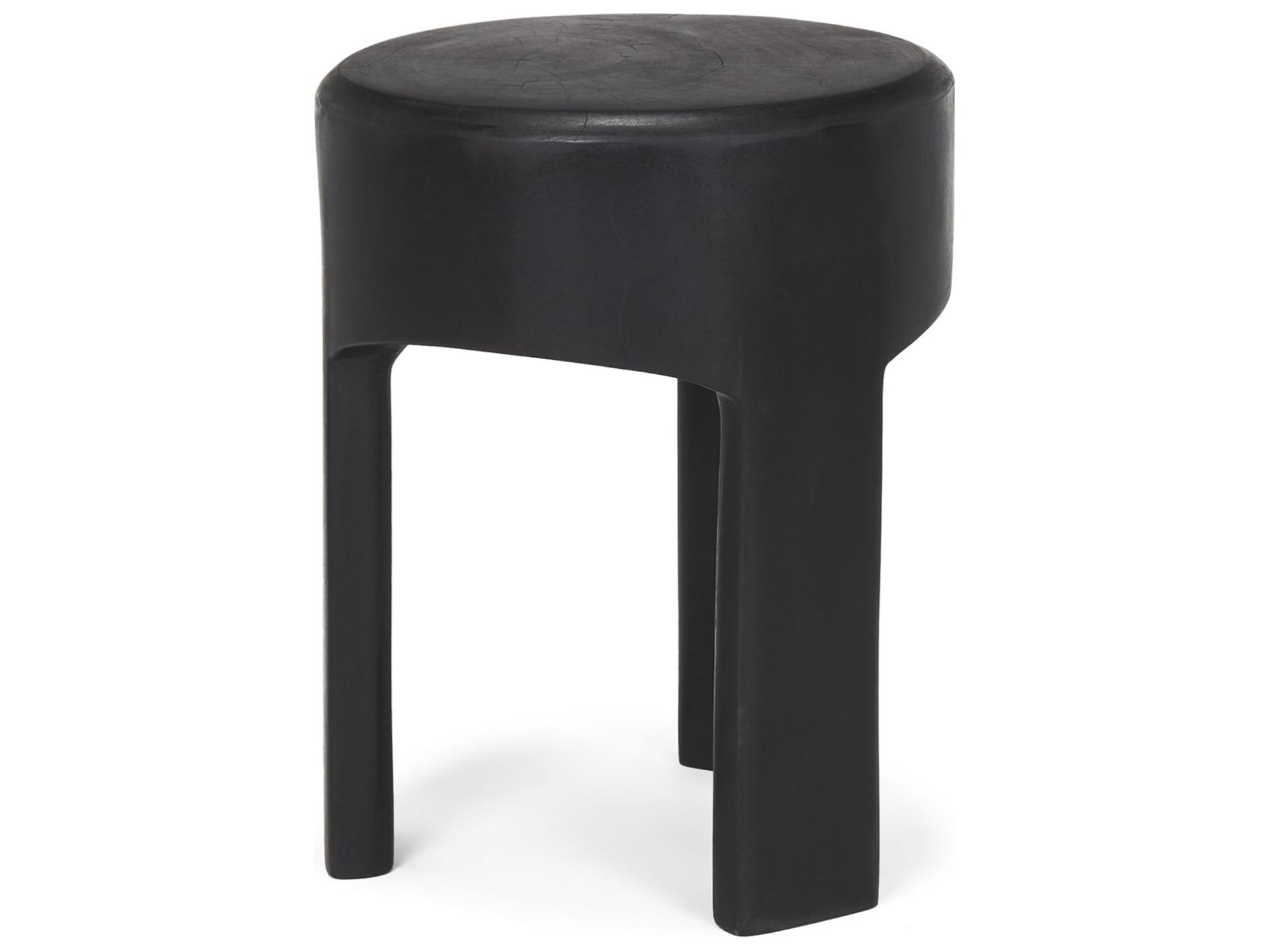 Riya Solid Black Wooden Stool