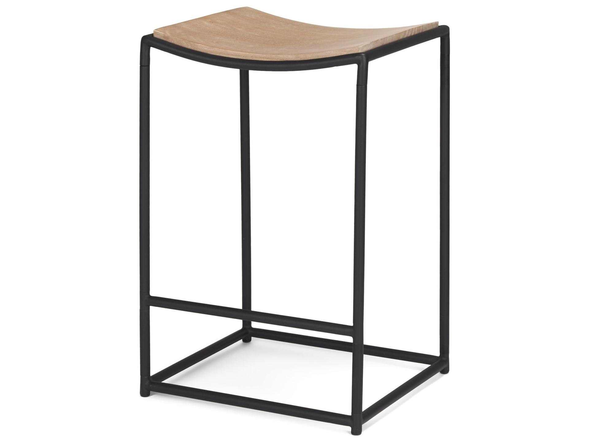 Taniel Light Brown Wood w/ Black Metal Counter Stool