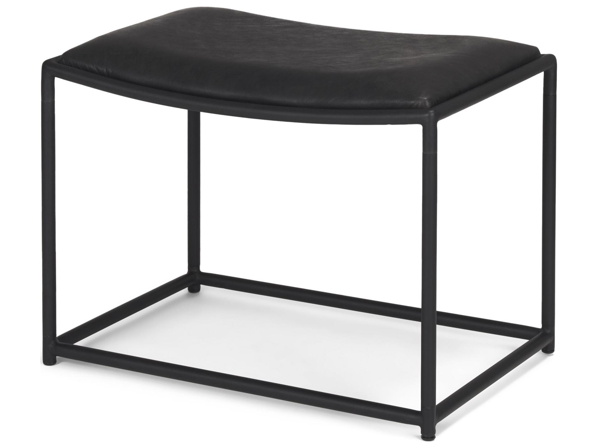 Taniel Black Leather w/ Black Metal Stool