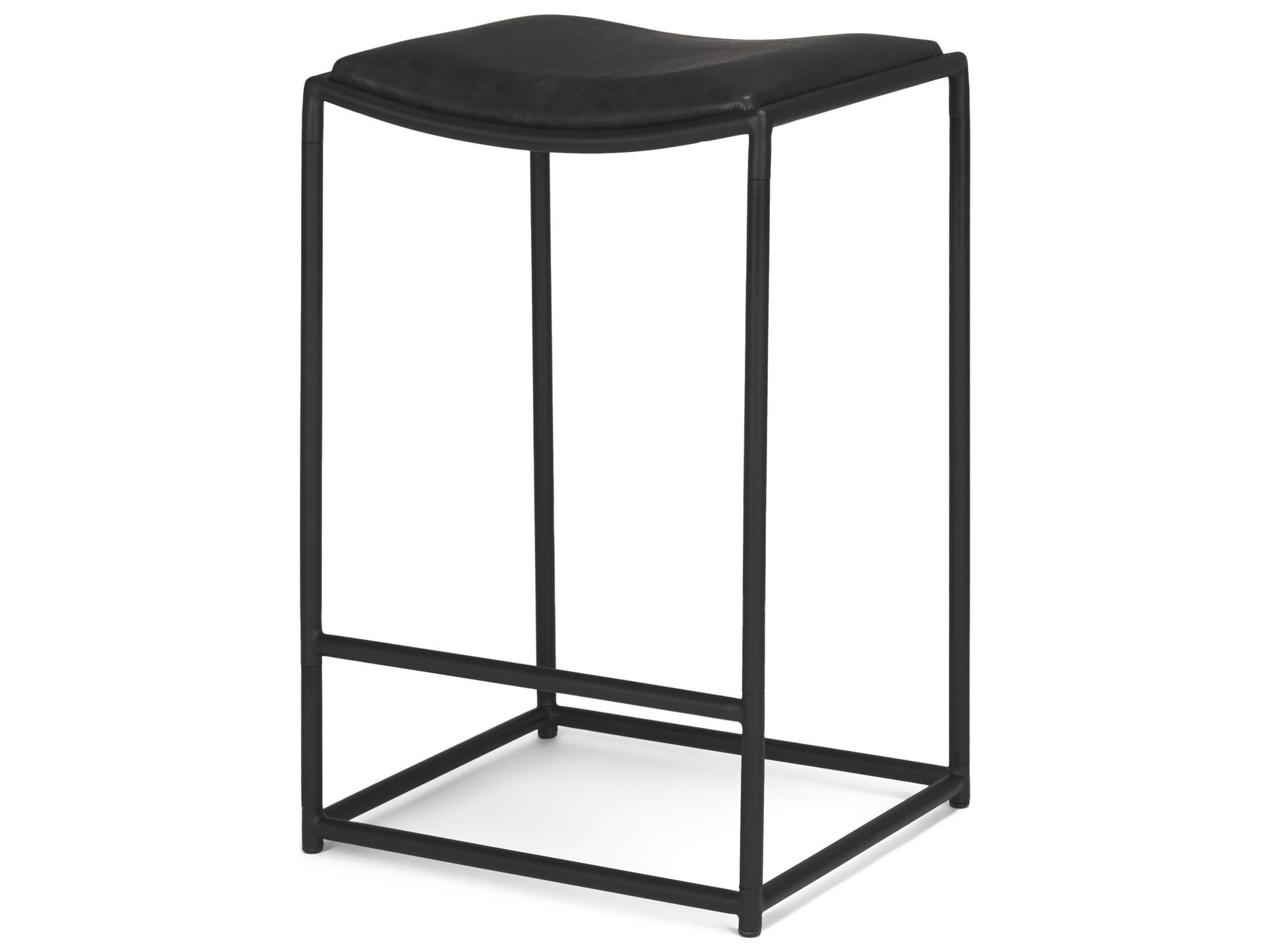 Taniel Black Leather w/ Black Metal Counter Stool