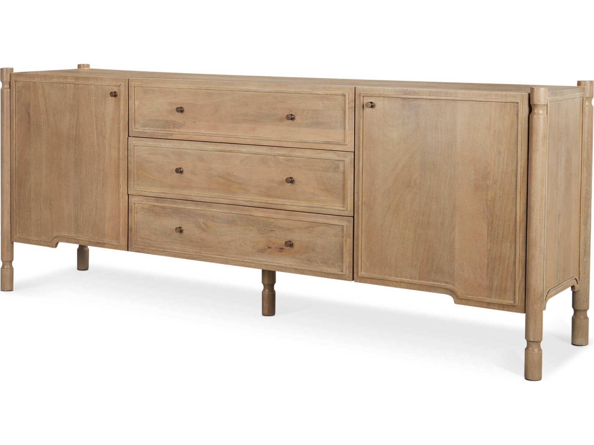 Phil Light Brown Wood 2 Door 3 Drawer Closed Sideboard