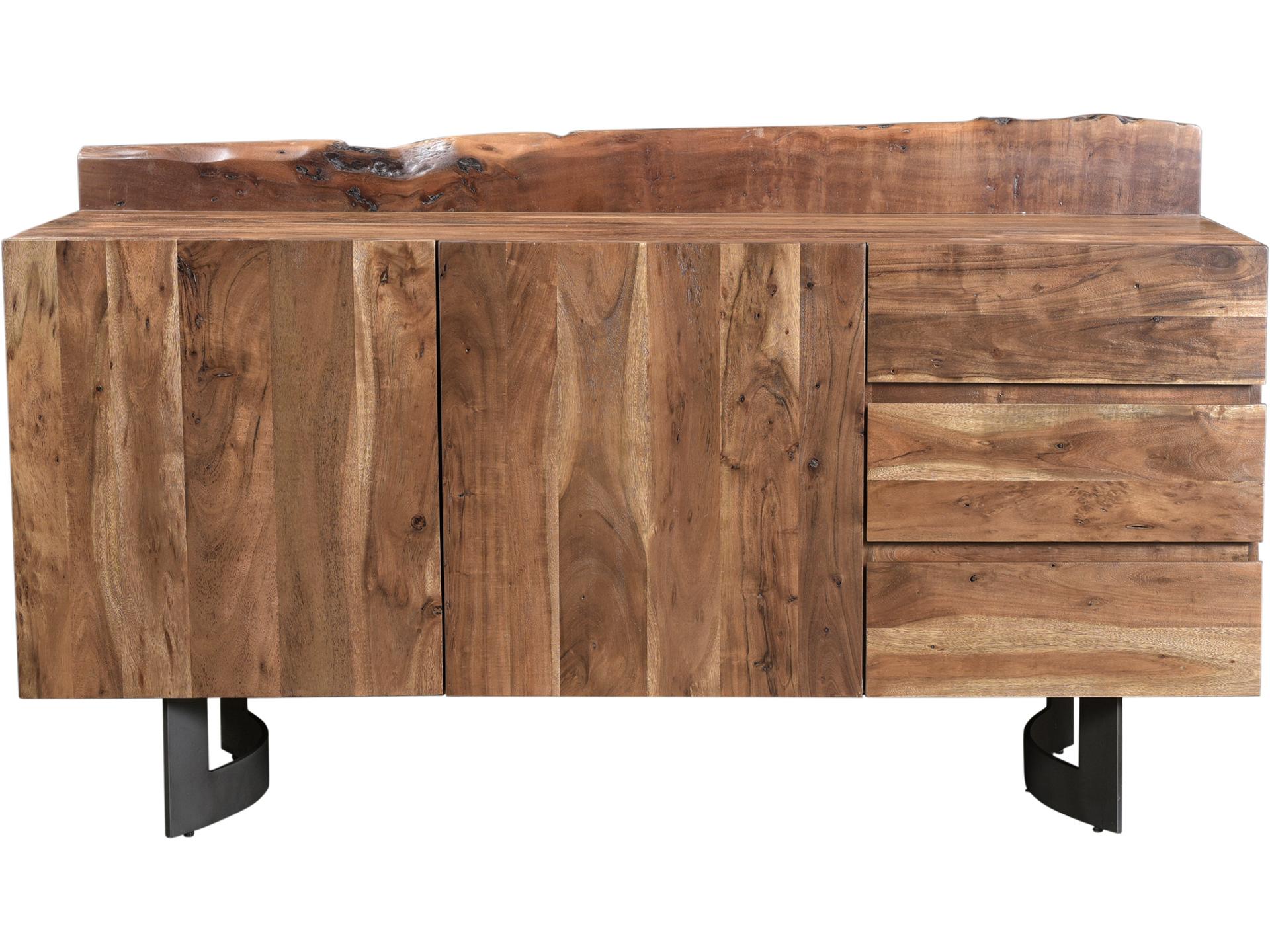 Bent 66" Acacia Wood Brown Sideboard