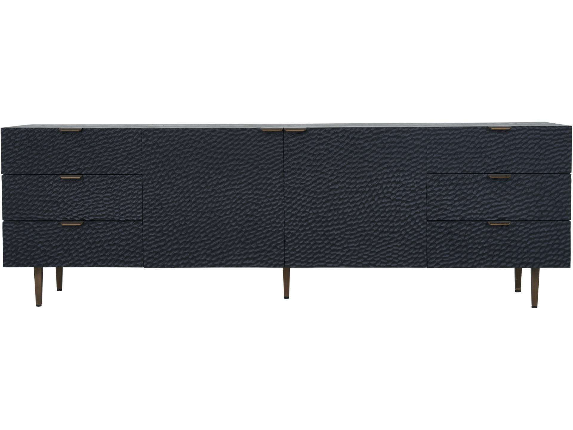 79" Oak Wood Black Sideboard