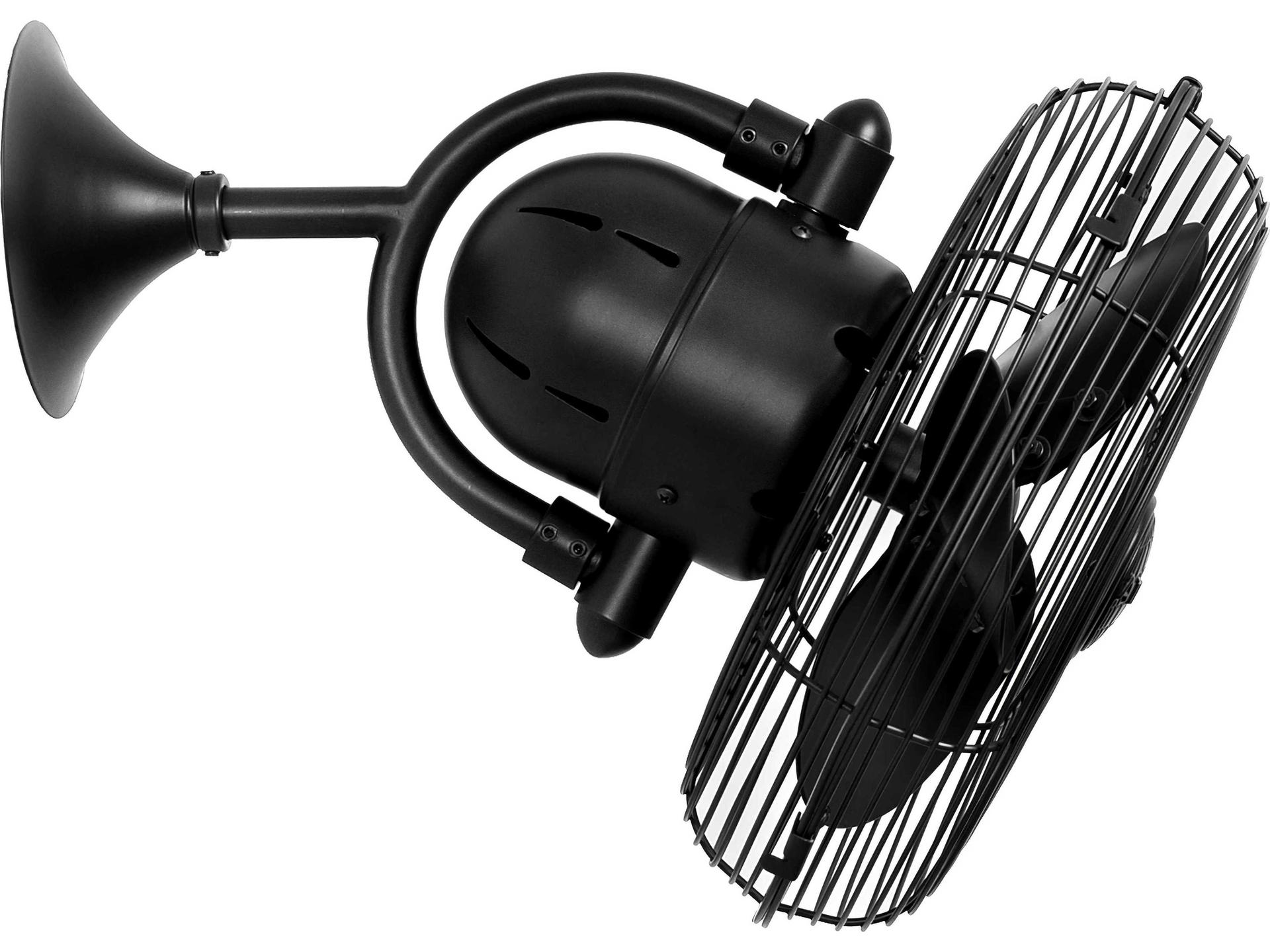 Kaye 13-Inch 3-Blade Oscillating Wall Ceiling Fan in Matte Black