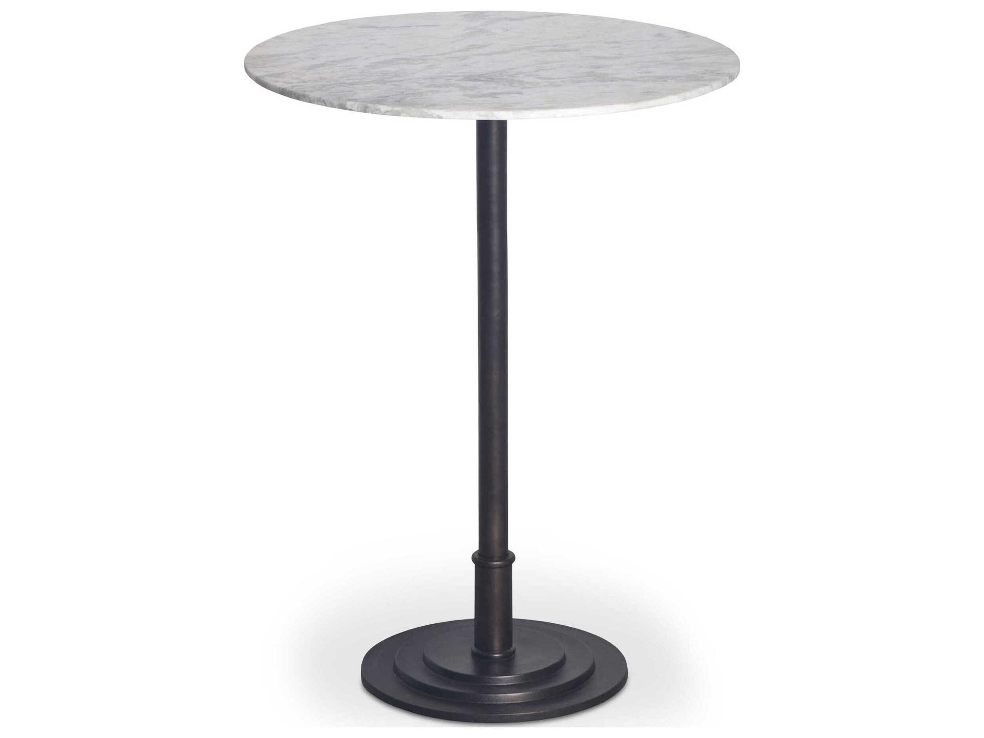 Tori White Aluminum Round Bar Table