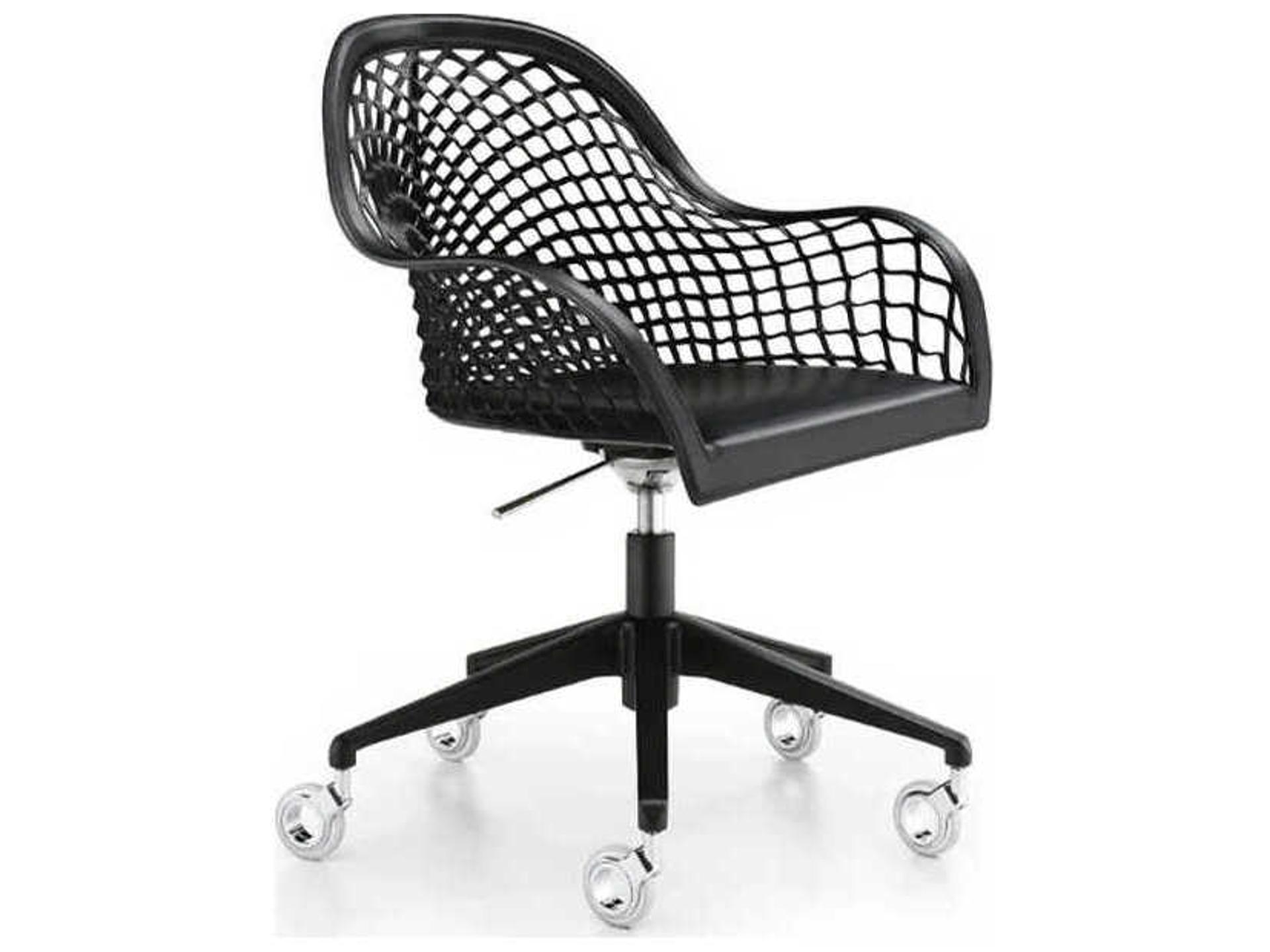 Guapa Black Leather Adjustable Swivel Computer Office Chair