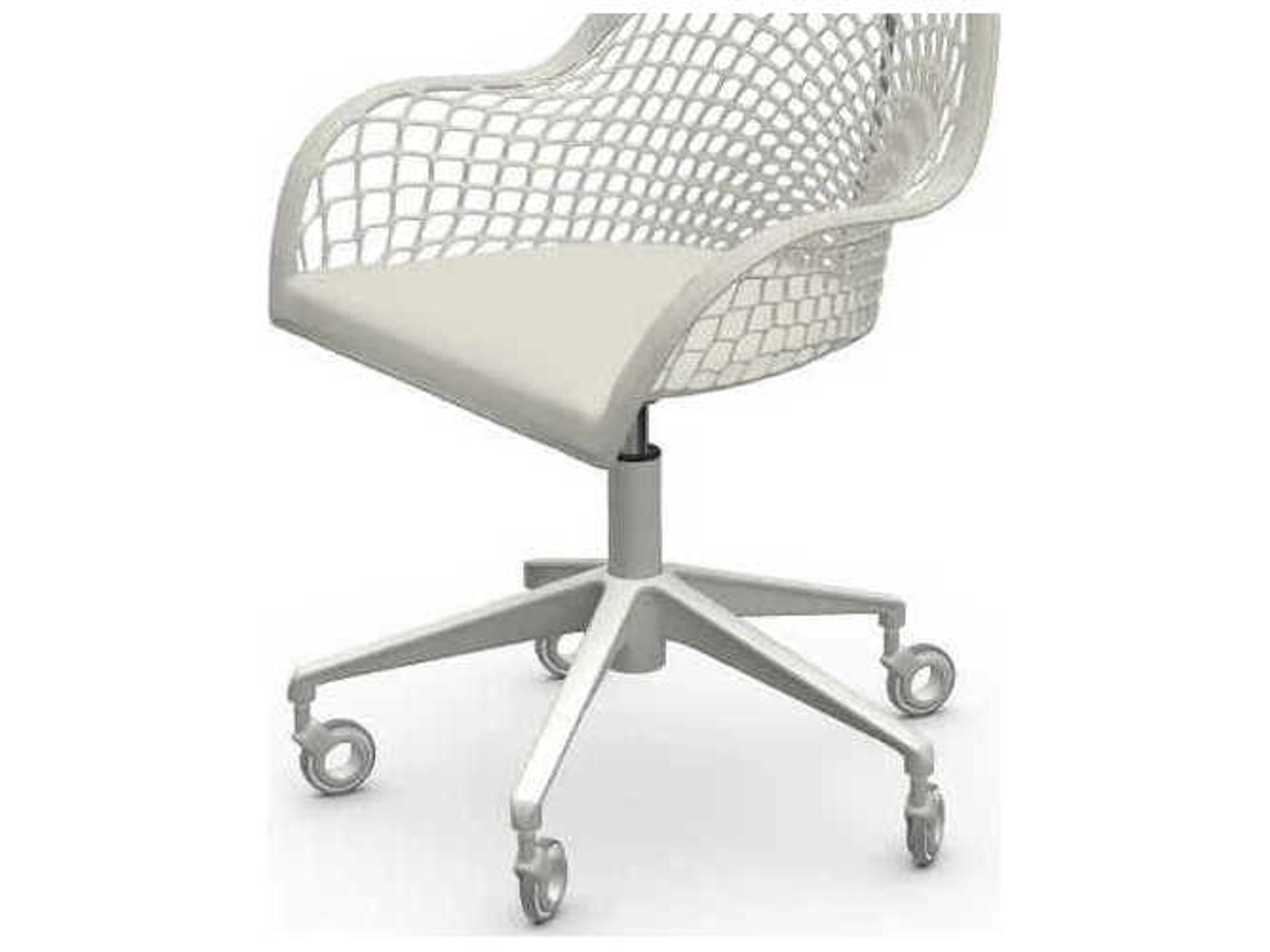 Guapa White Leather Adjustable Swivel Computer Office Chair