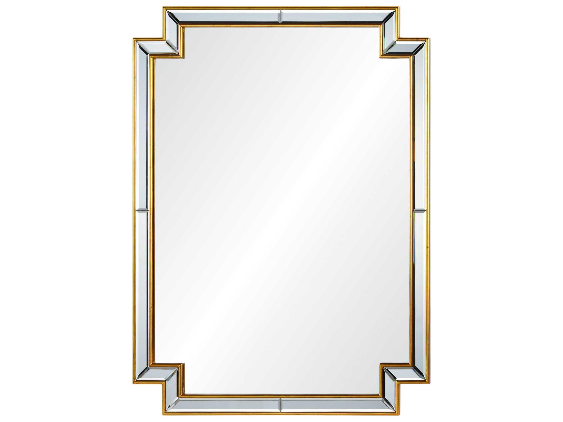 Distressed Gold Leaf Rectangular Wall Mirror