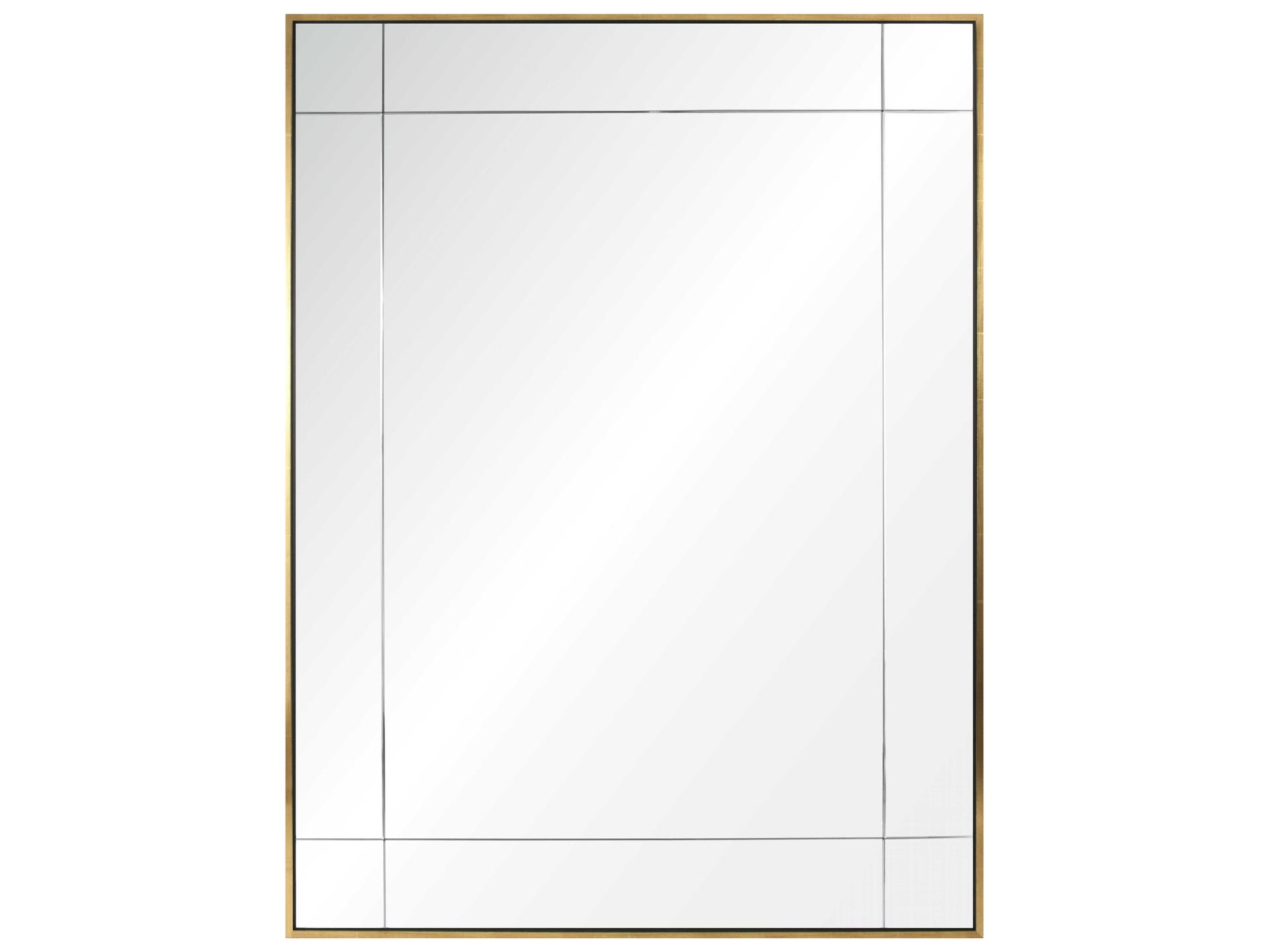 Water Gilded Gold Leaf Ebony Rectangular Wall Mirror