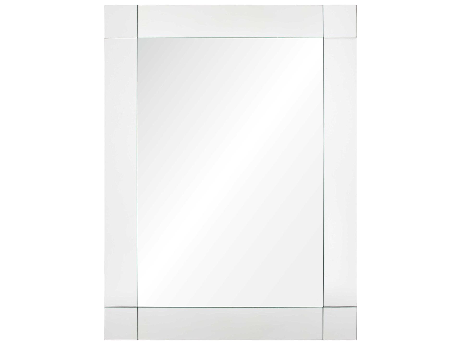 Mirror Framed Panel Rectangular Wall Mirror with Satin Black Backing