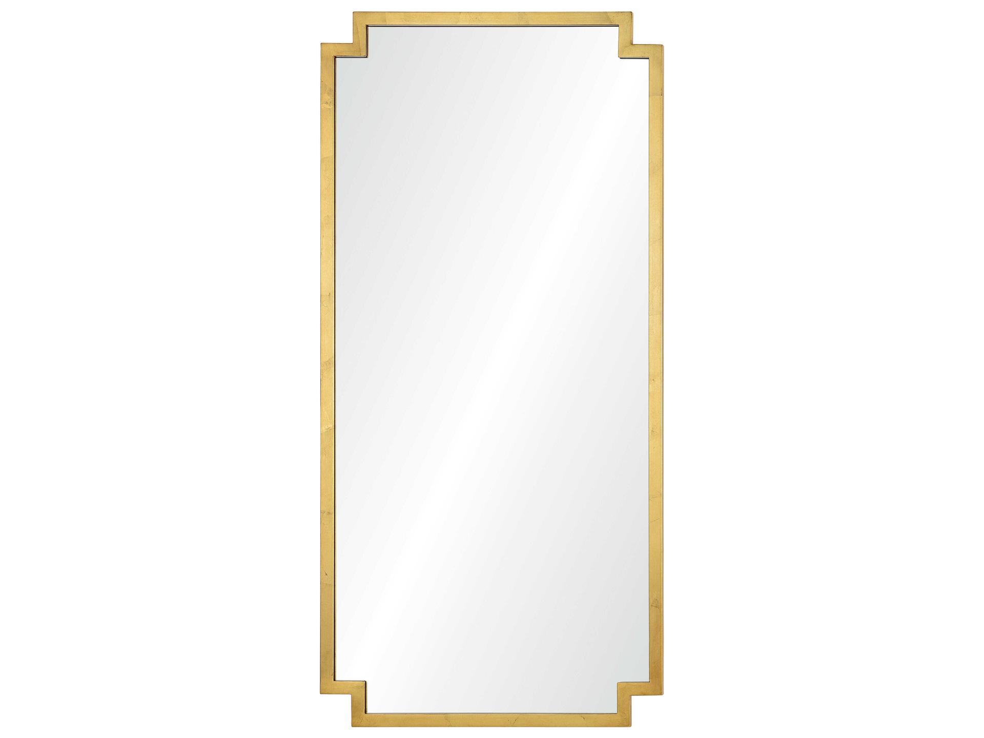 Burnished Gold Leaf Rectangular Wall Mirror