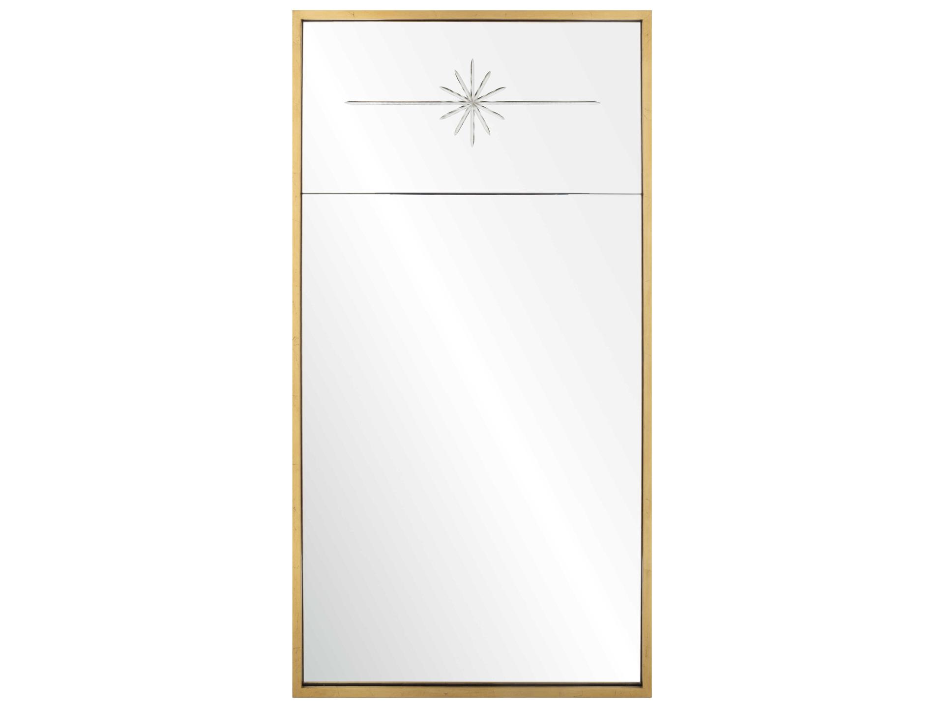 Suzanne Kasler Rectangular Wall Mirror in Burnished Gold Leaf