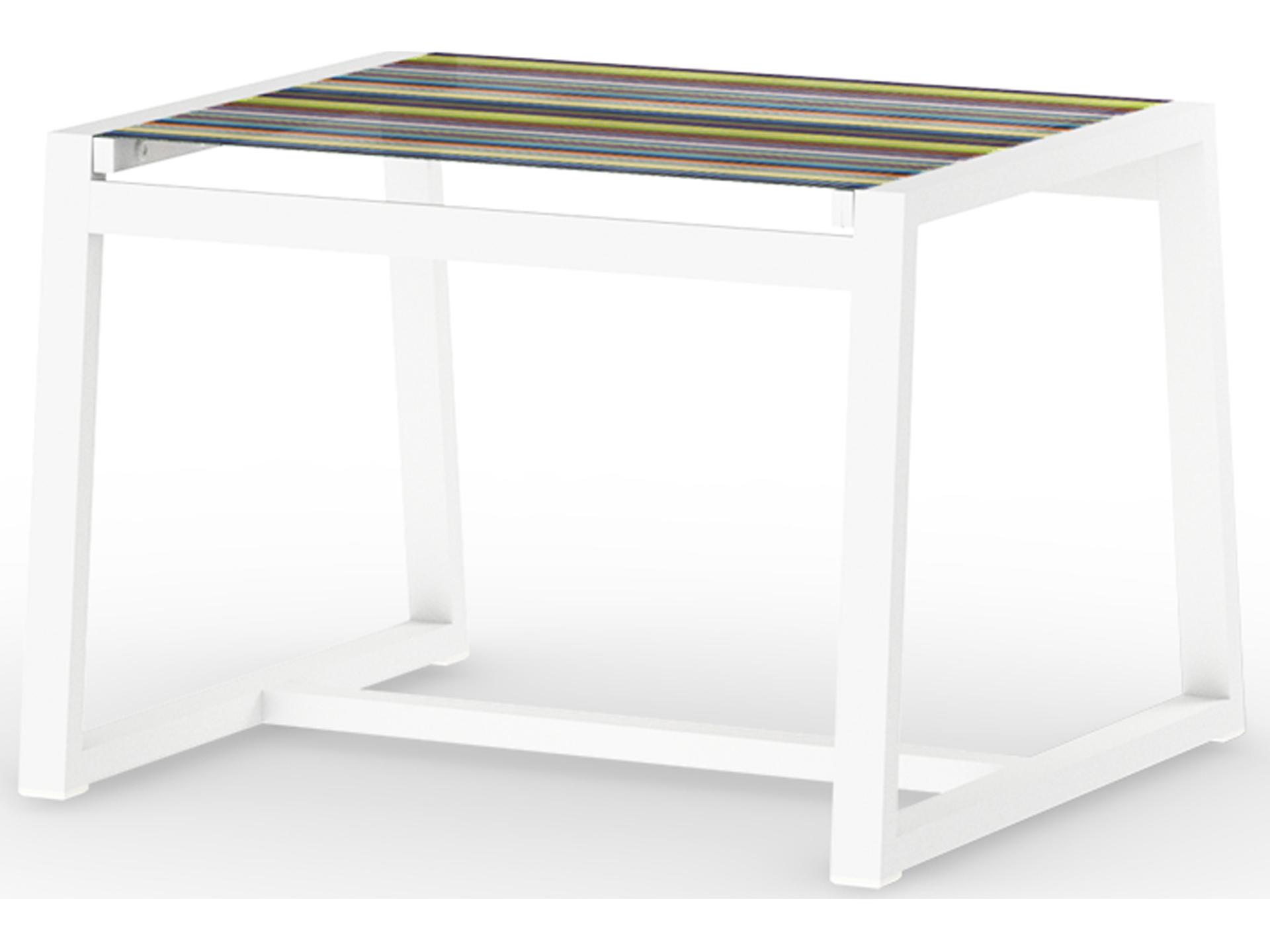 MamaGreen Stripe Aluminum Sling Outdoor Patio Ottoman