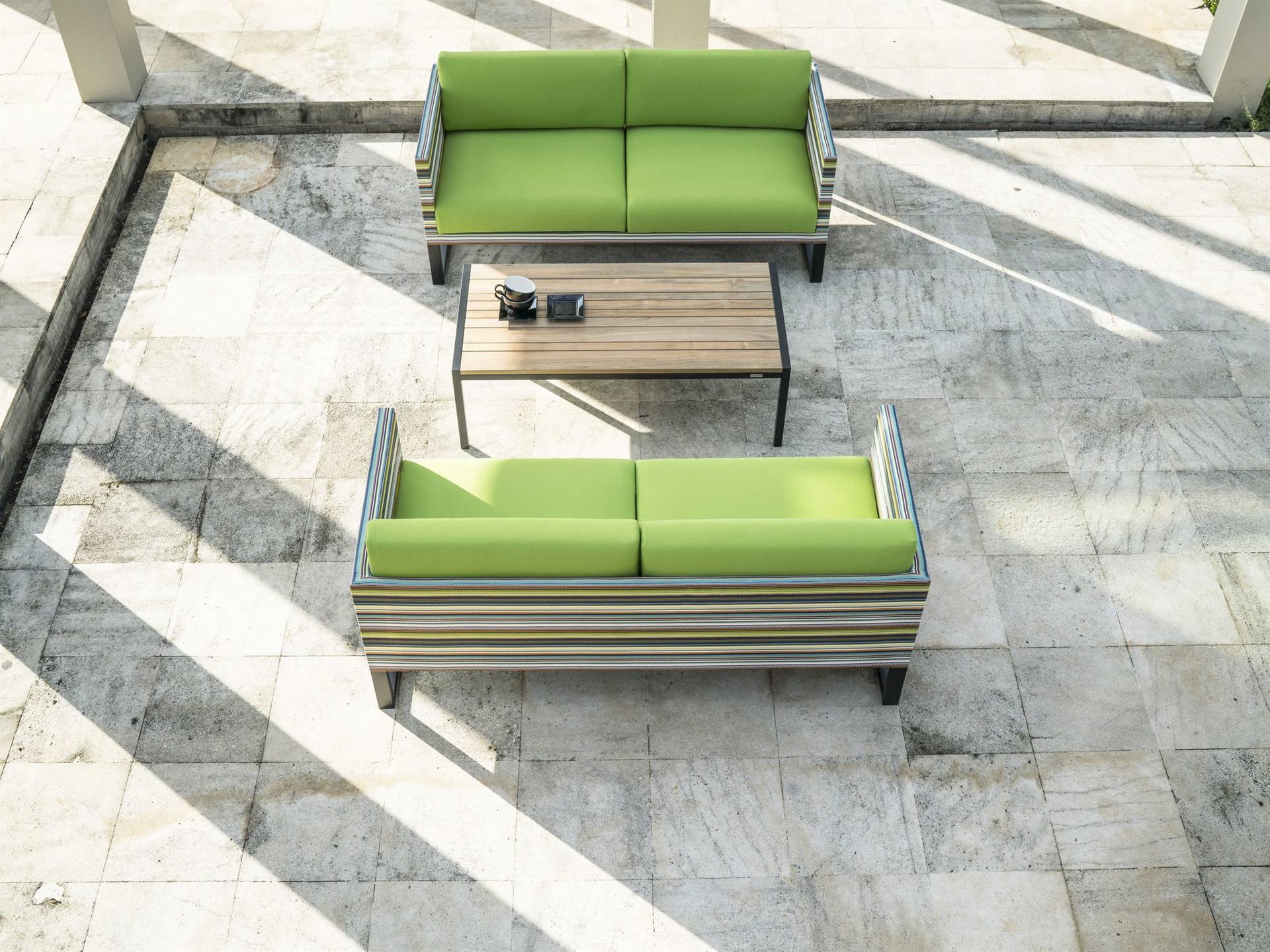 Stripe Aluminum Cushion Patio Lounge Set