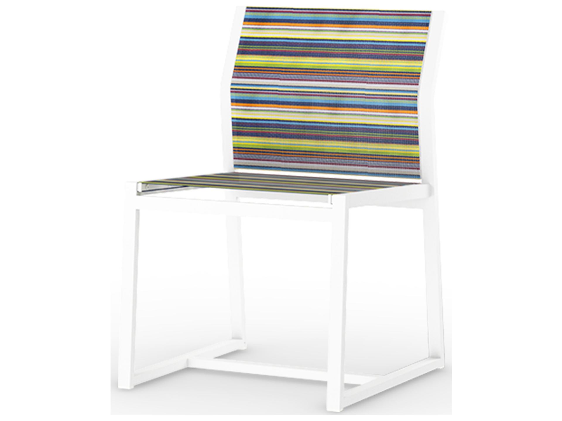 MamaGreen Stripe Aluminum Carver Outdoor Patio Dining Side Chair