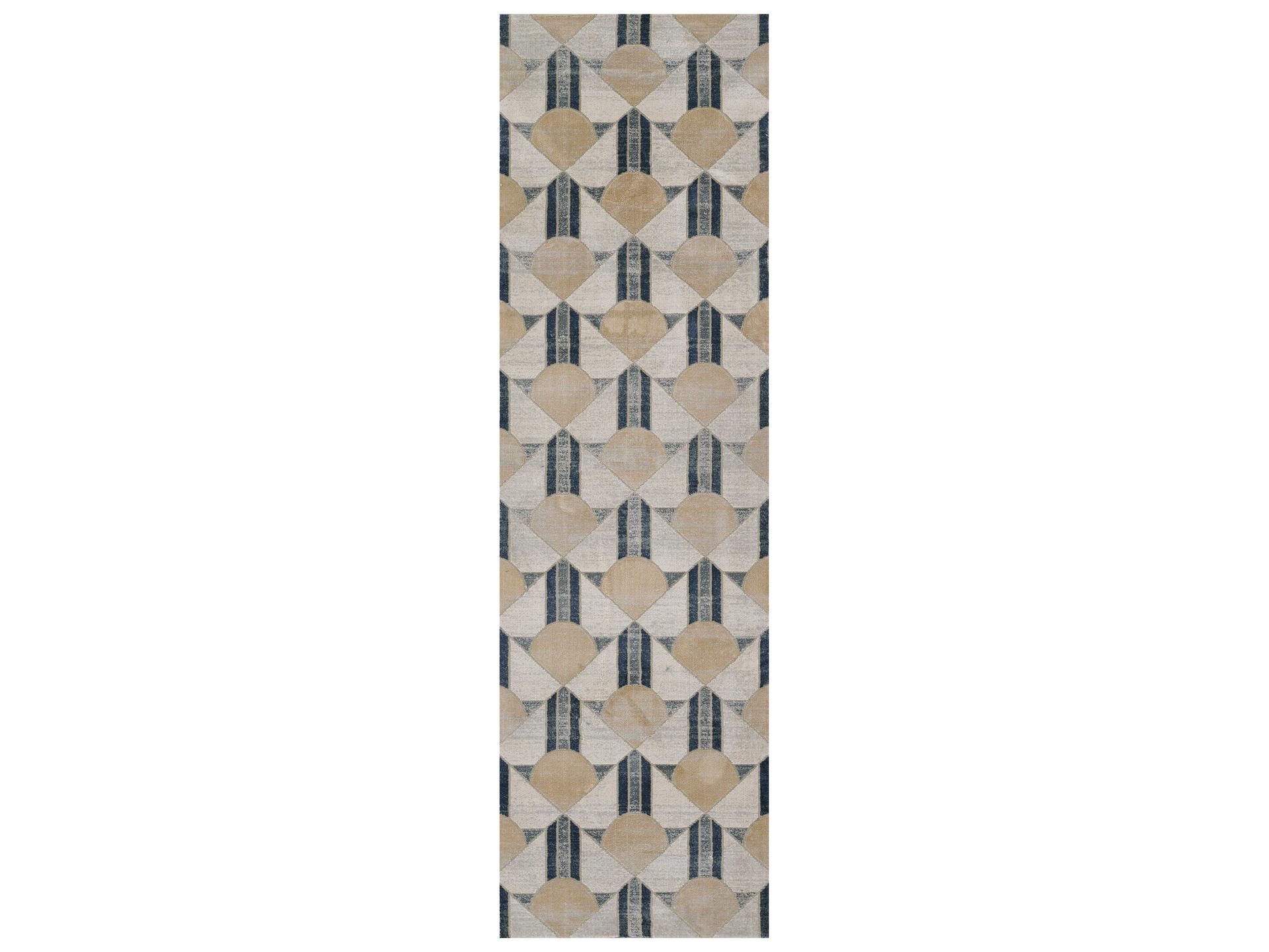 Edition Geometric Runner Area Rug in Blue