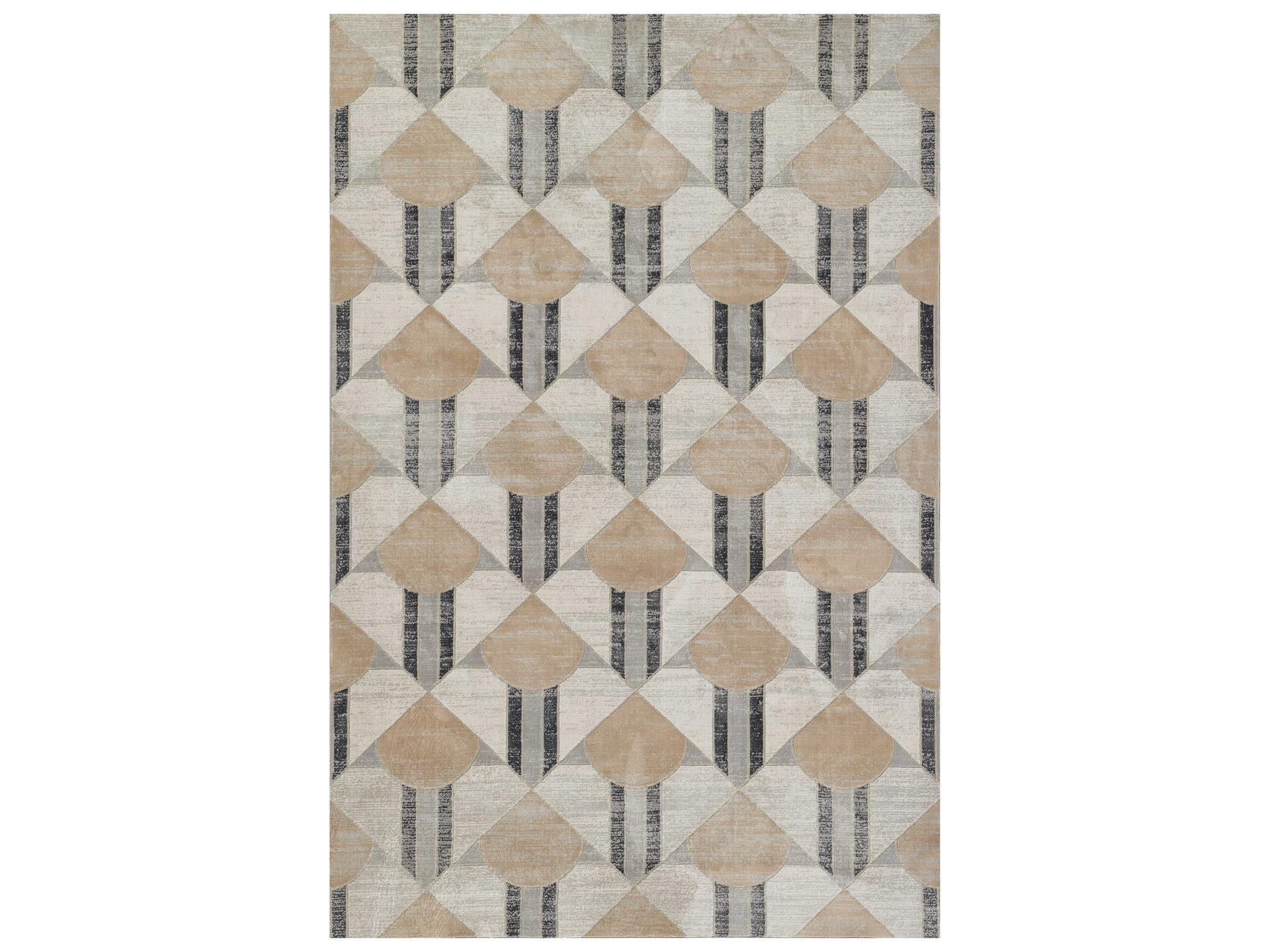 Edition Geometric Area Rug in Charcoal Polyester