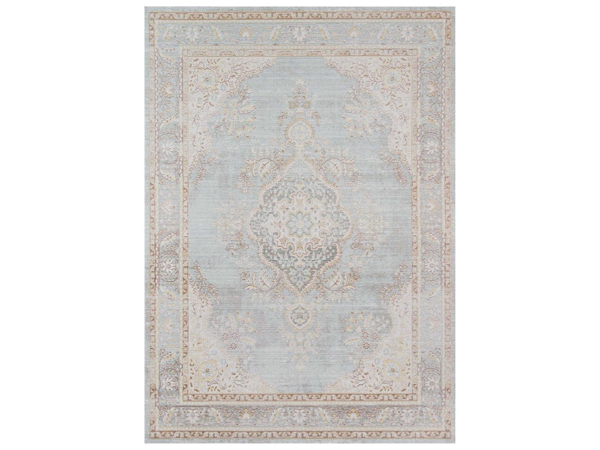 Isabella ISA-1 Blue Traditional Medallion Power Loomed Area Rug