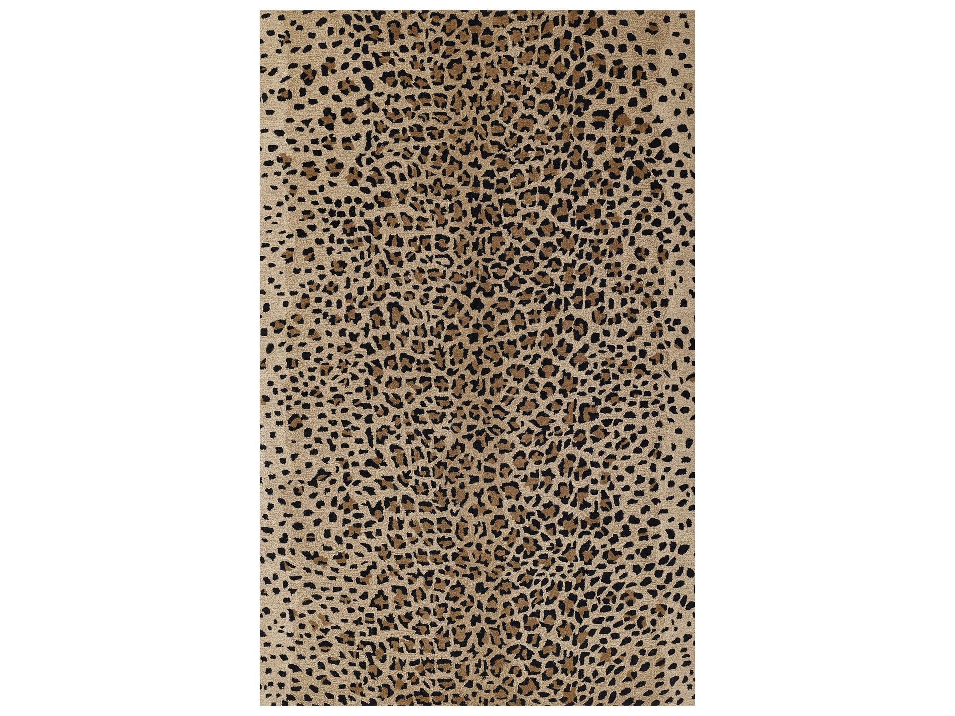 Woodland Erin Gates Collection Hand Tufted Wool Animal Print Area Rug in Beige