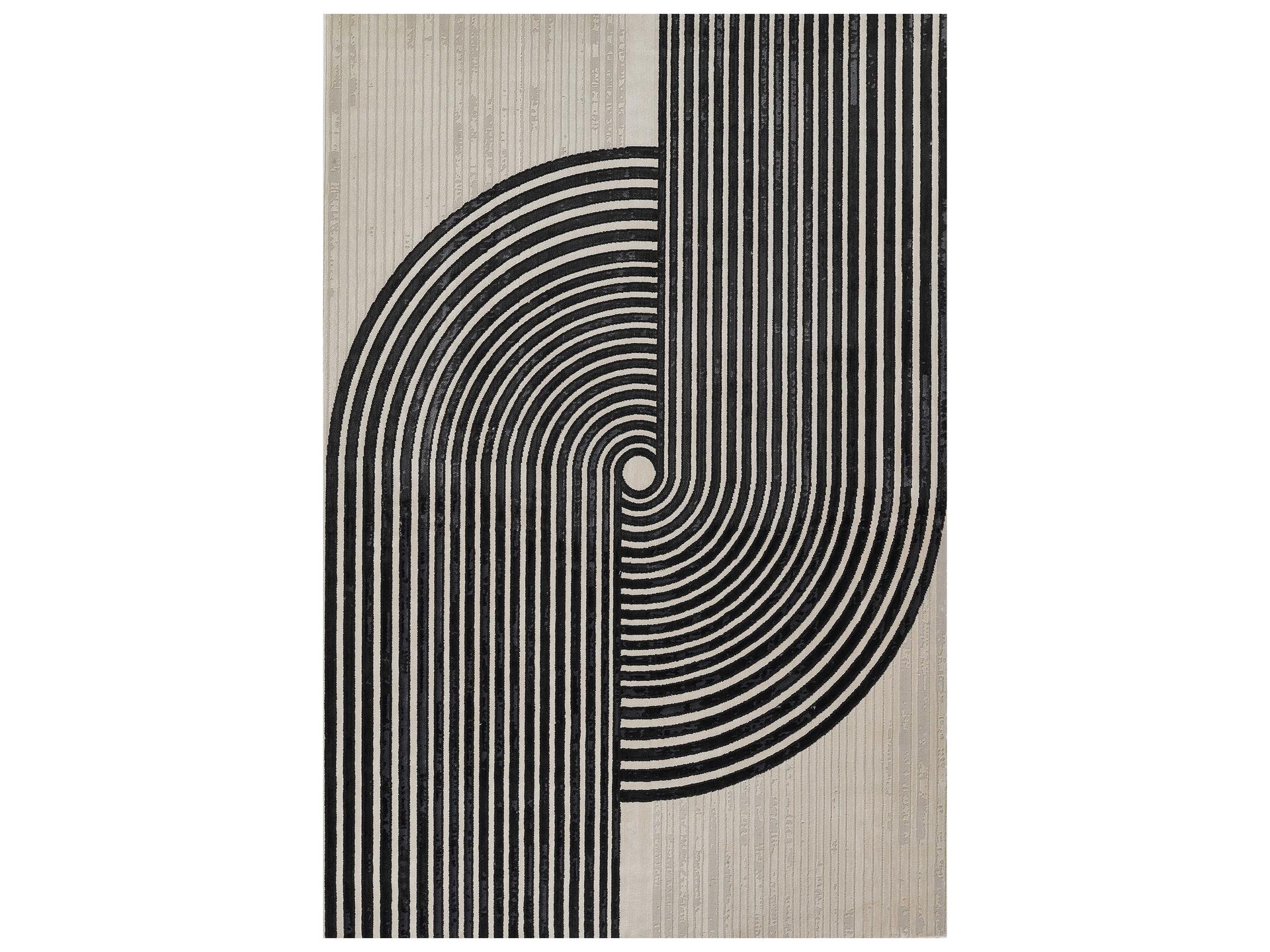 Xander Geometric Ivory Machine Made Area Rug