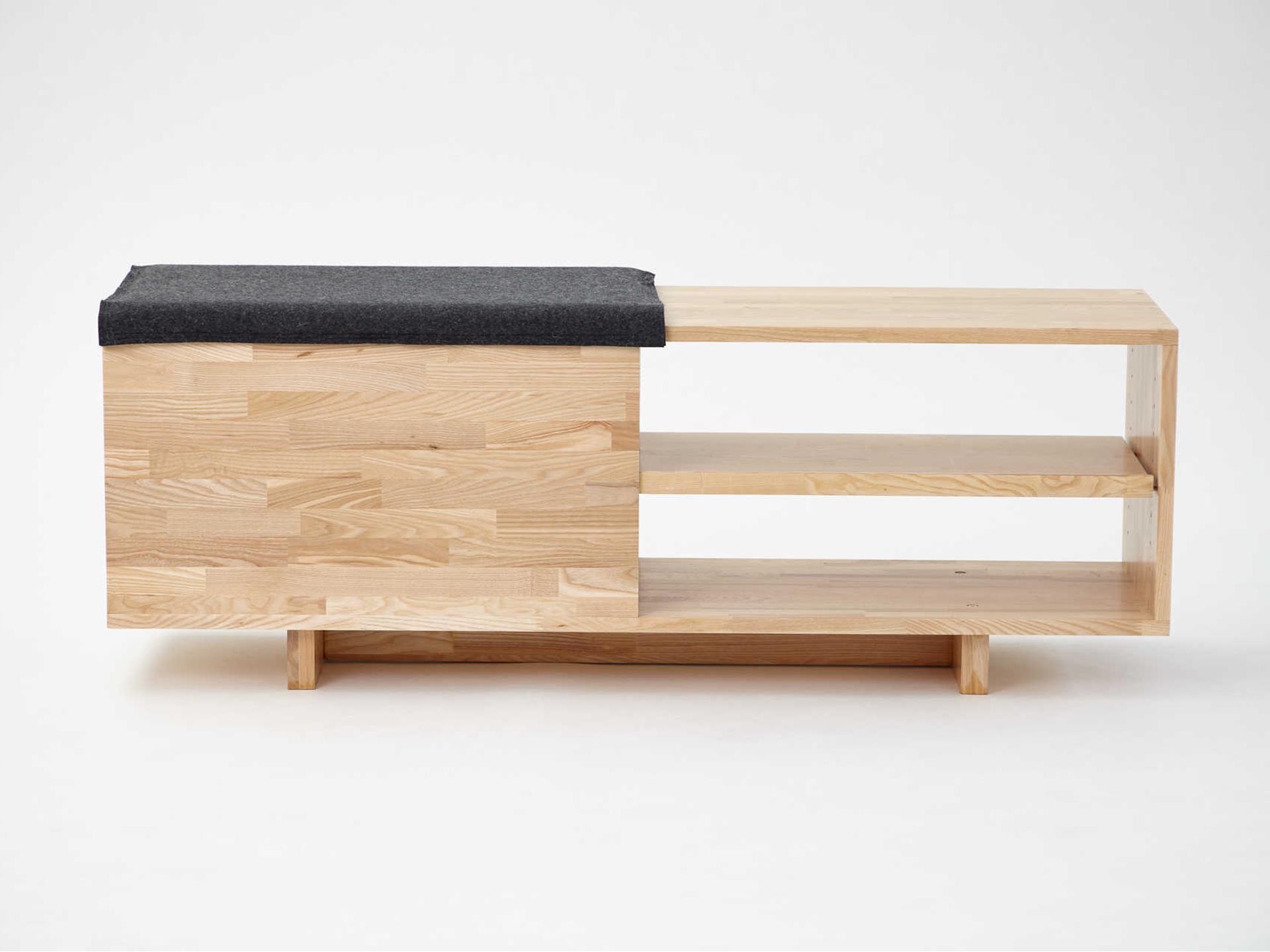 Ash Black Upholstered Accent Bench