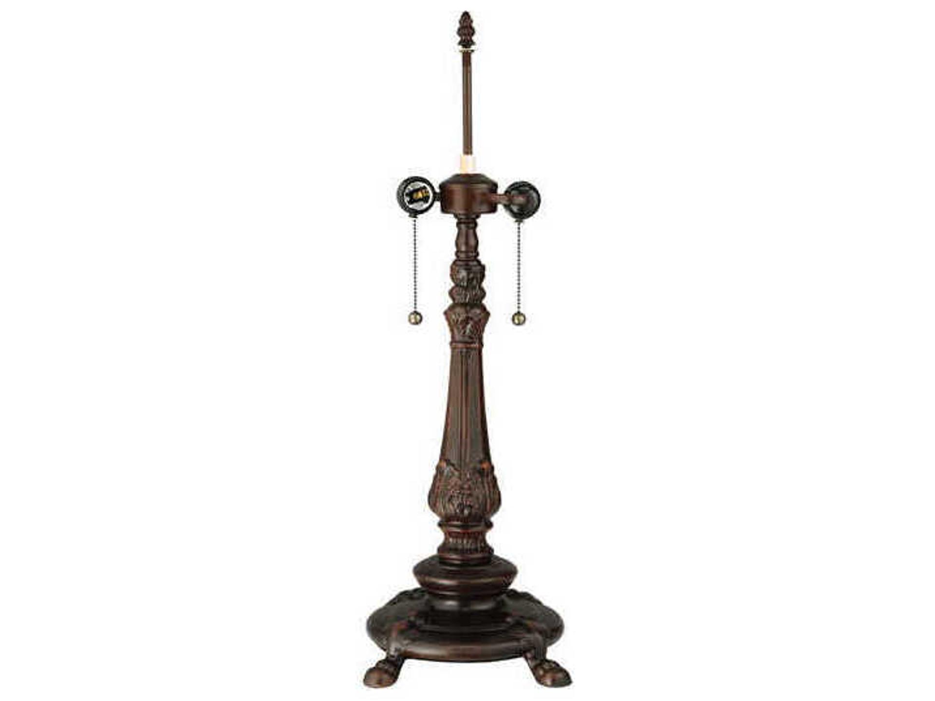 Tiffany Wisteria 19-Inch 2-Light Table Lamp Base in Mahogany Bronze