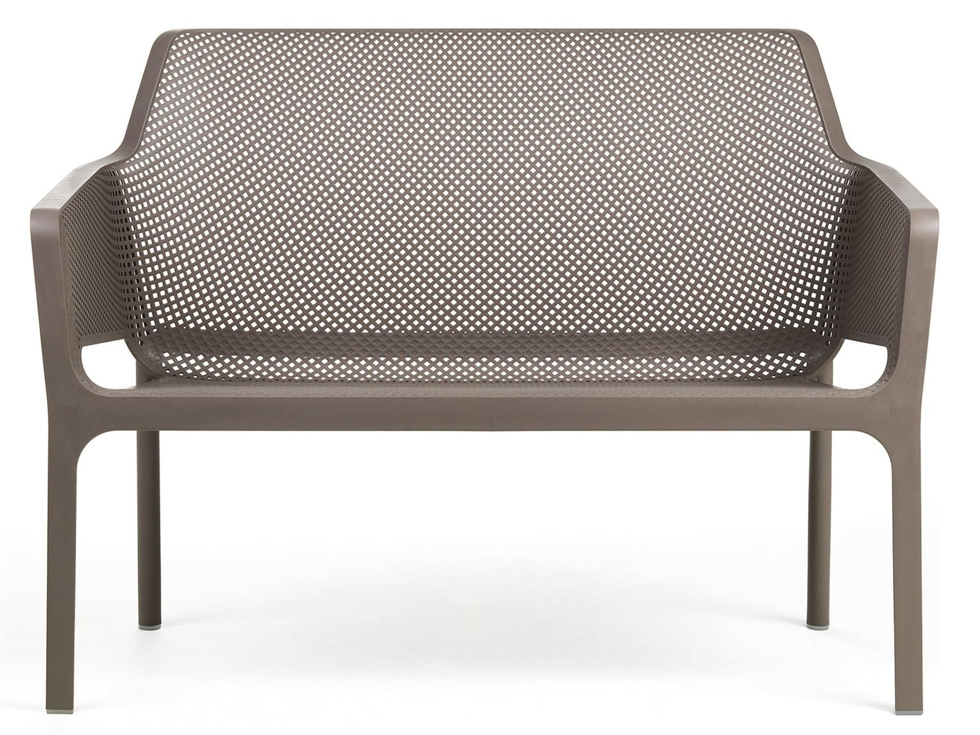NET Resin Tortora Stackable Patio Bench