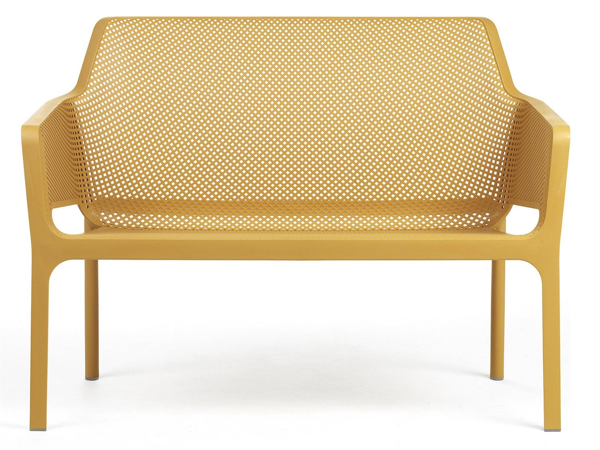 NET Resin Senape Stackable Outdoor Bench