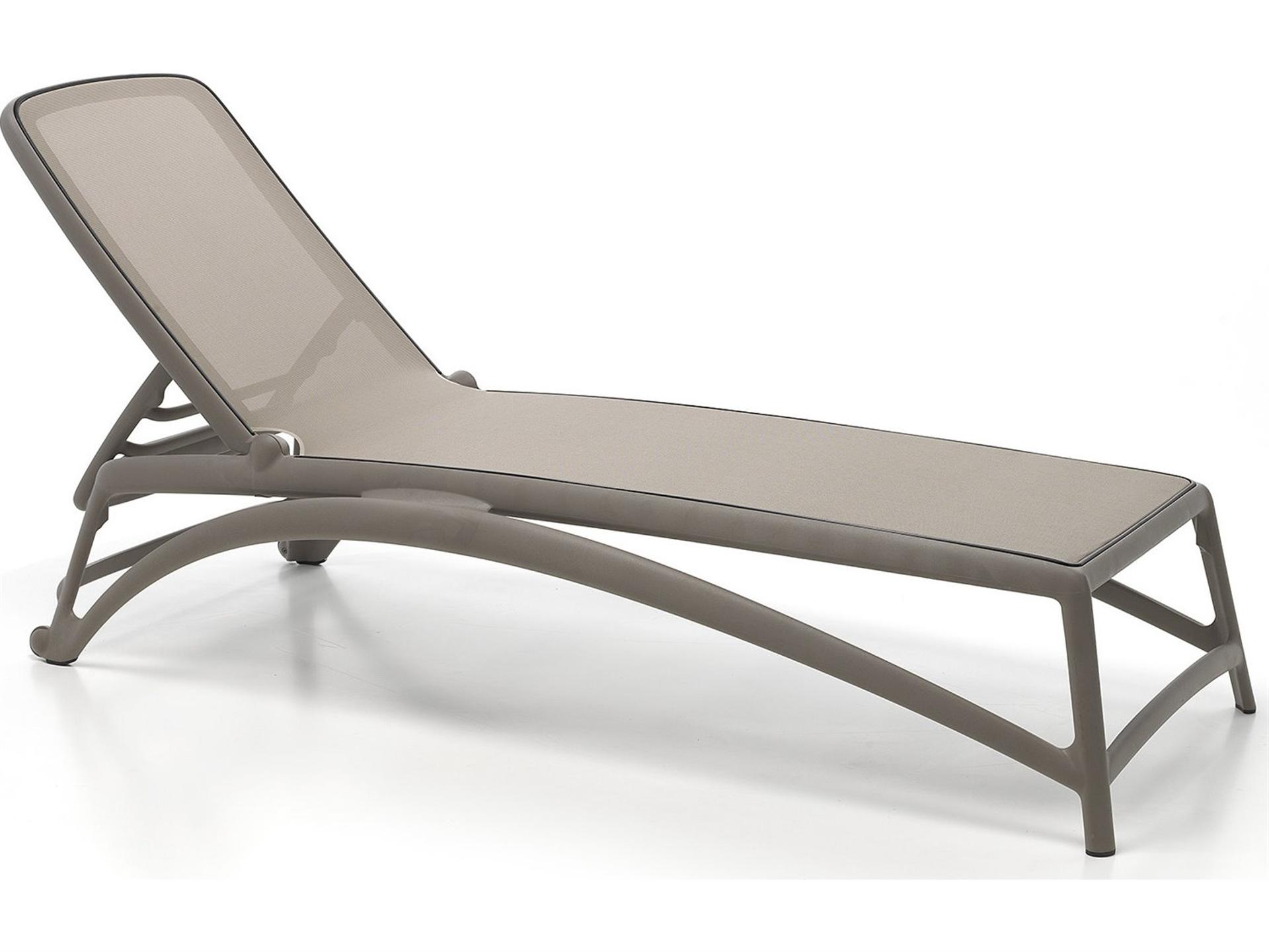 Nardi Atlantico Sling Chaise Lounge with Wheels in Tortora