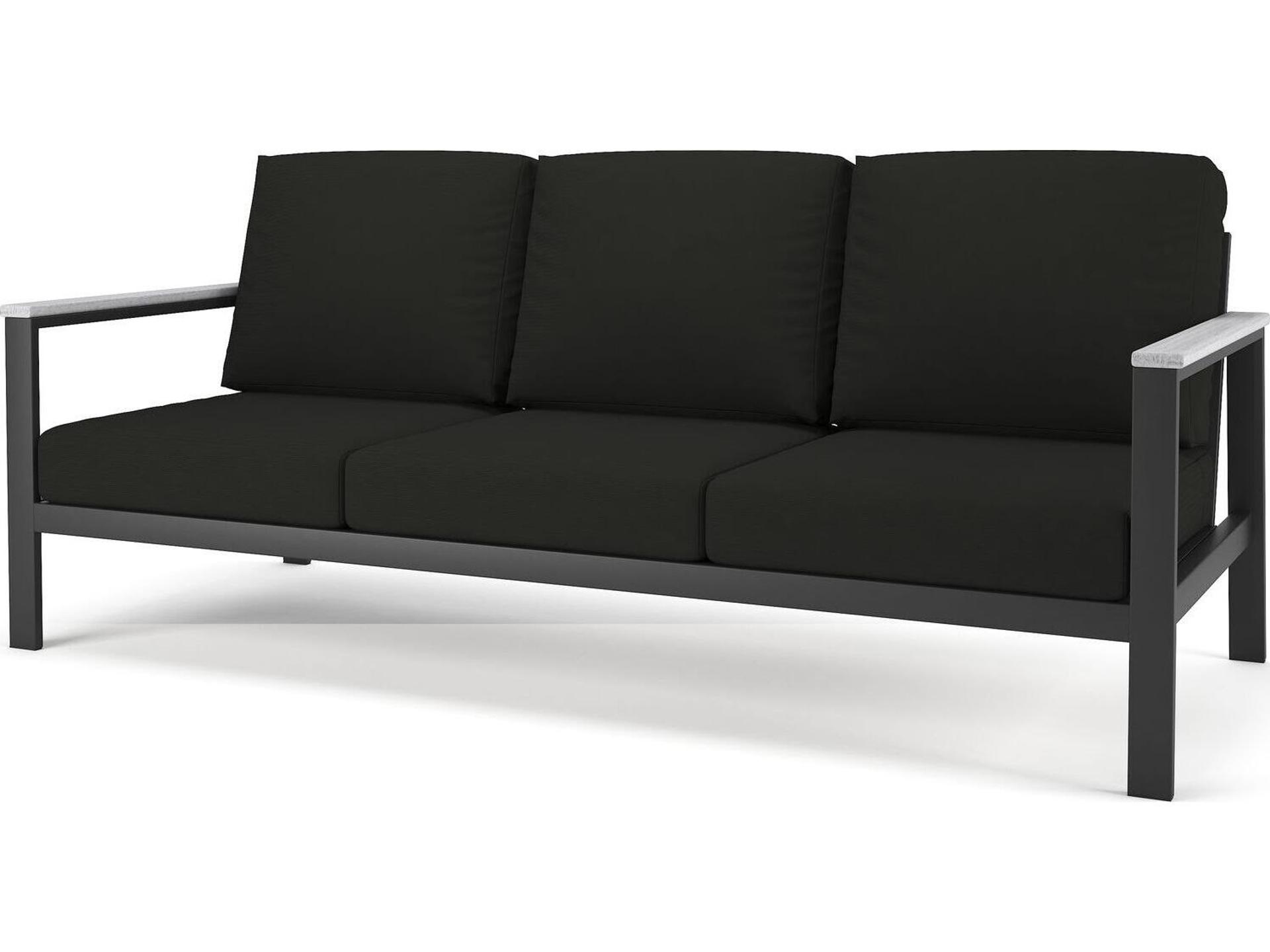 Hanover 3-Seat Outdoor Sofa Dark Gray Aluminum Frame