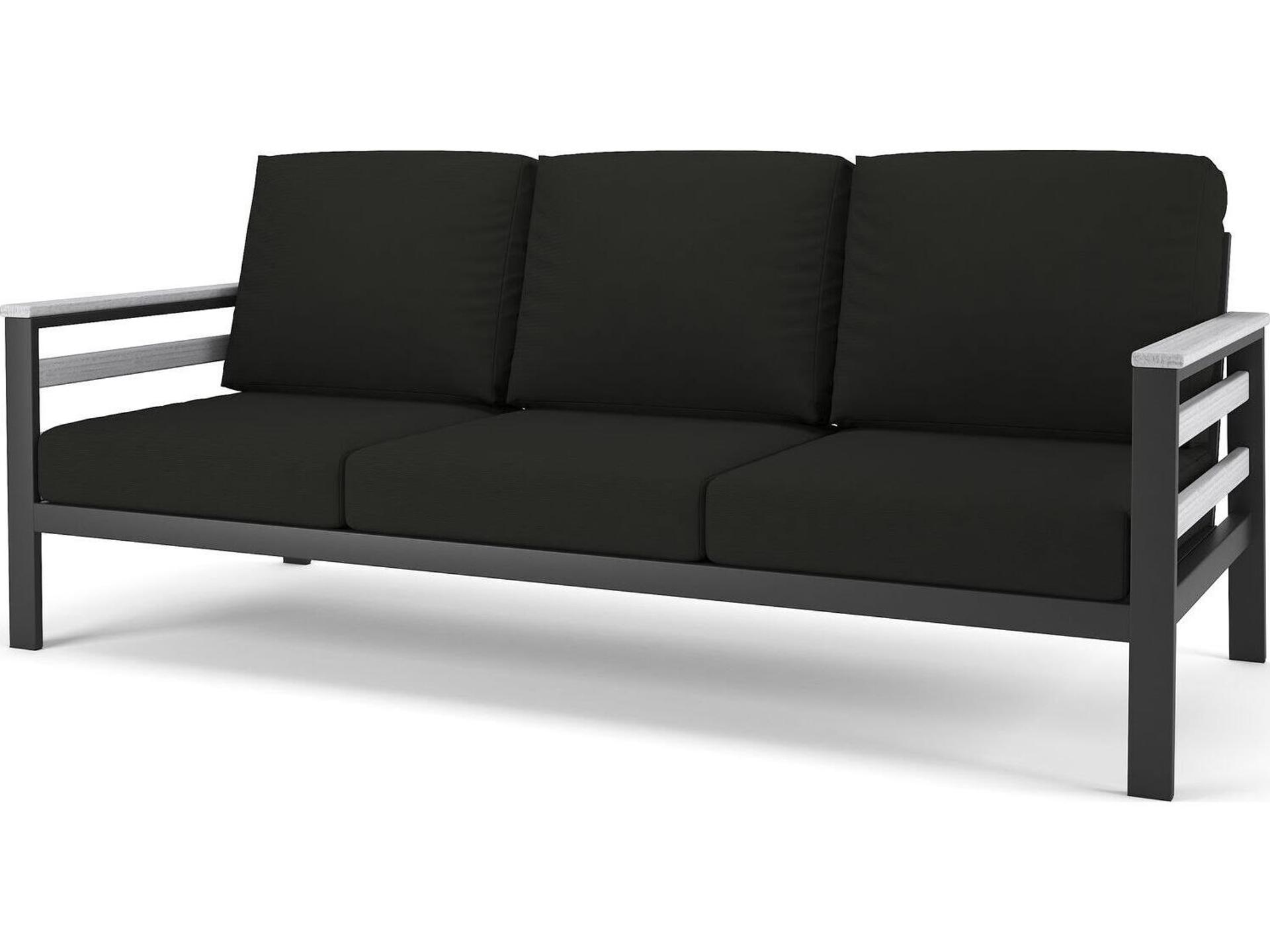 Hanover Slat 3-Seat Outdoor Sofa with PolyTuf Arms