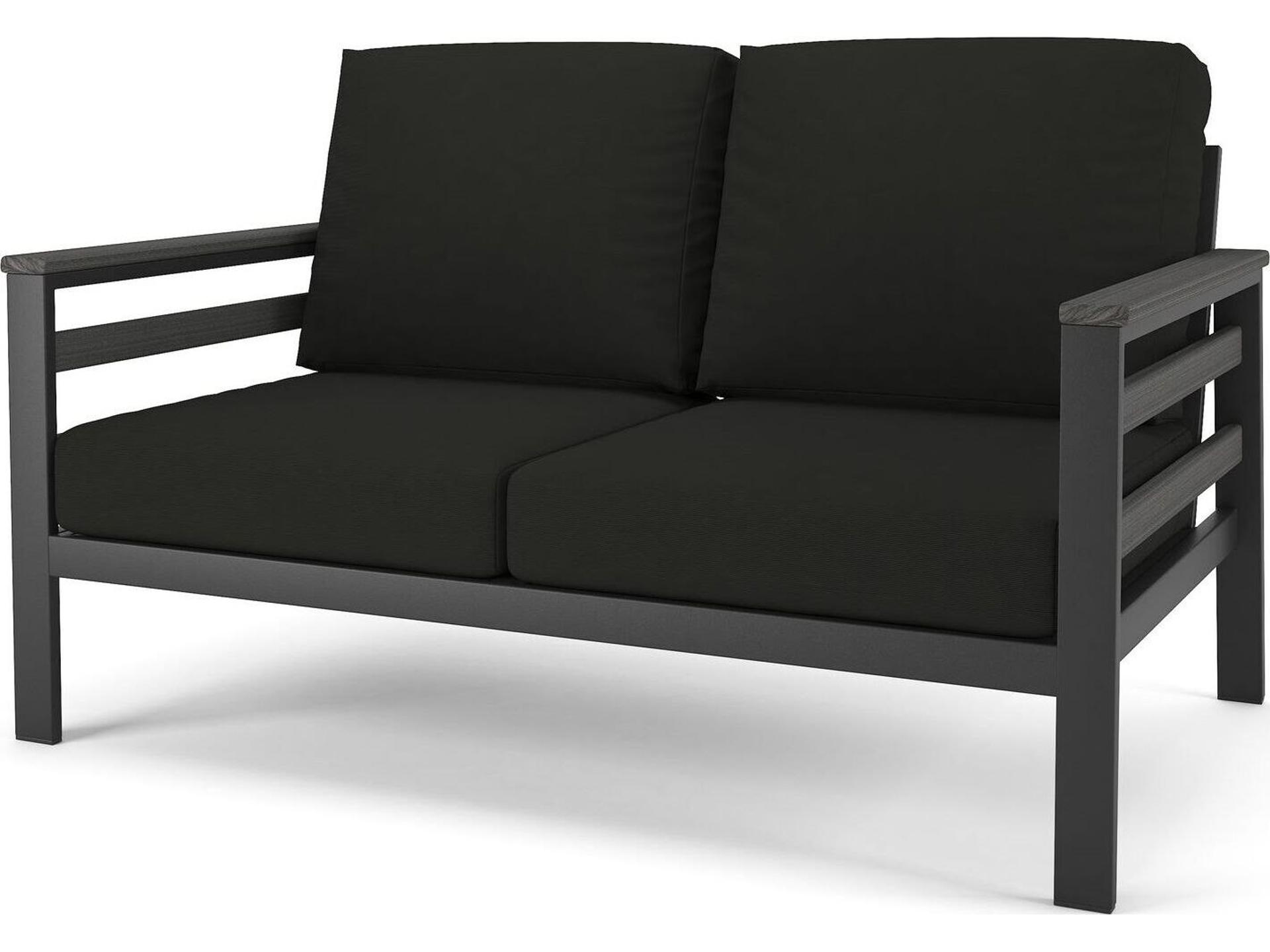 Hanover Slat Aluminum Loveseat with PolyTuf Accents