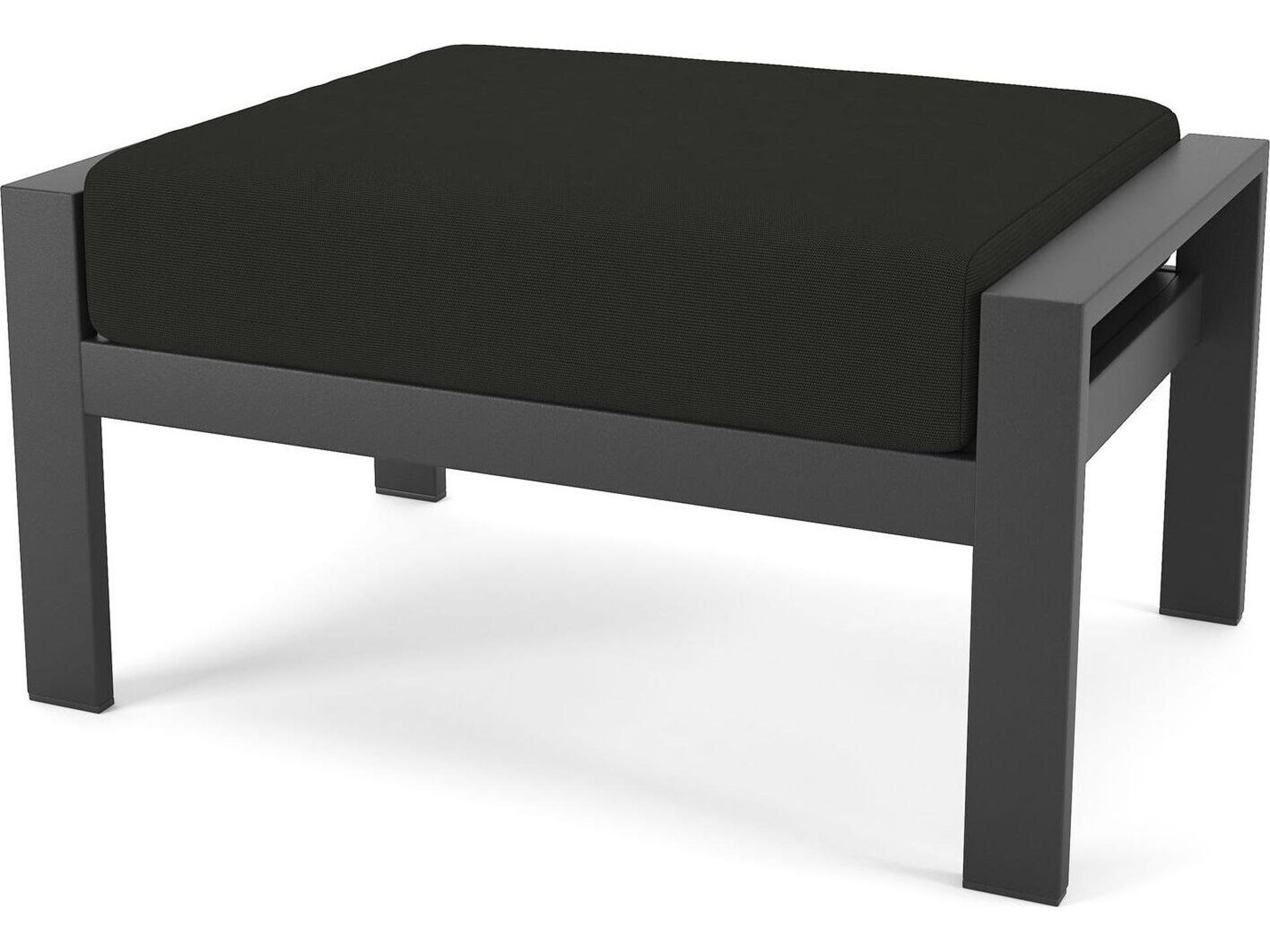 Hanover Slat Outdoor Rectangle Ottoman with Performance Fabric Cushion